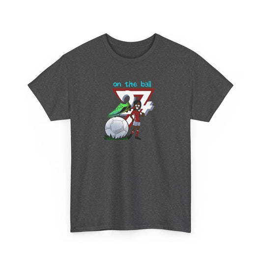 Unique Design On The Ball Football Sport Printed T-shirt dark heather