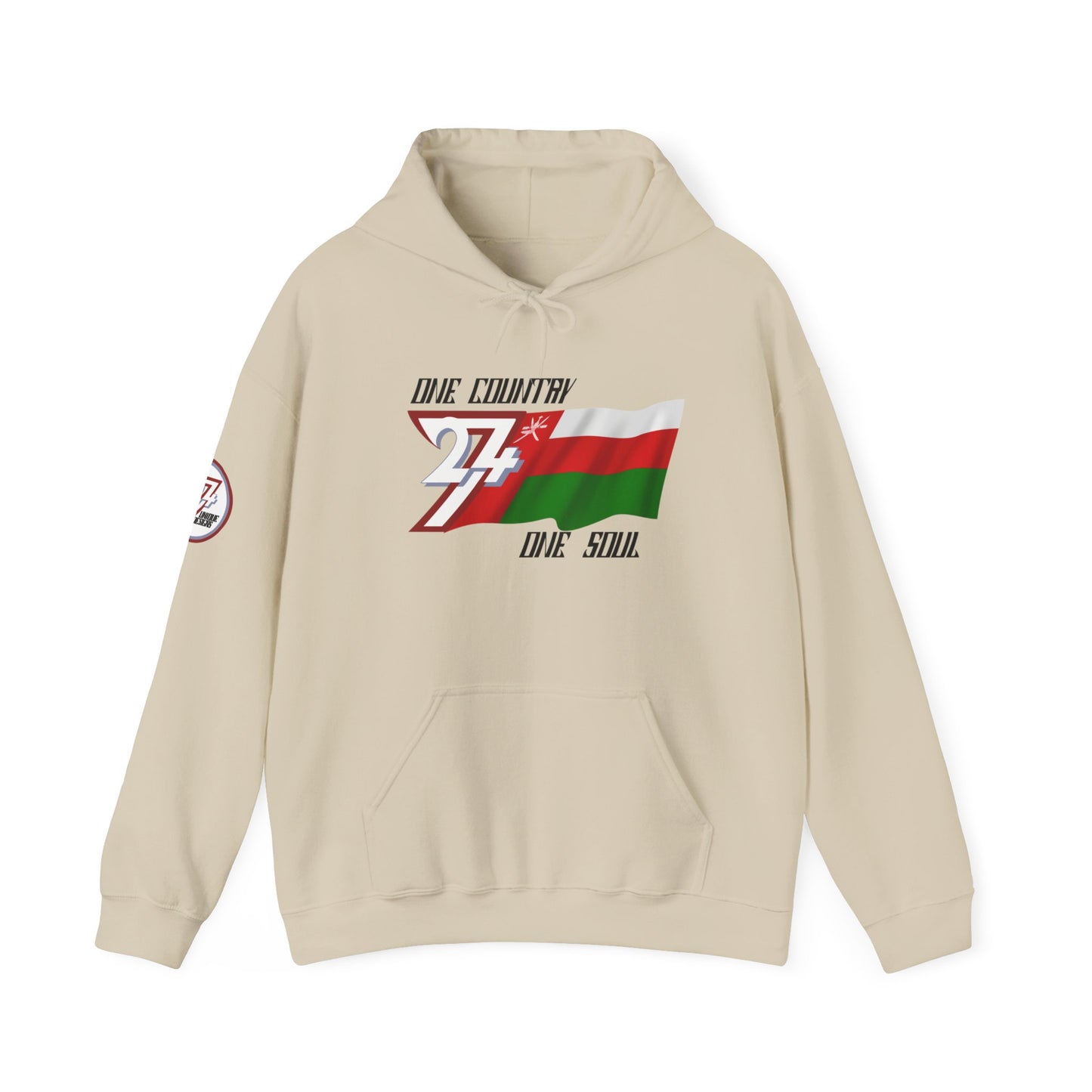 Unique Design 24/7 Oman Flag Printed Unisex custom Hoodie sand