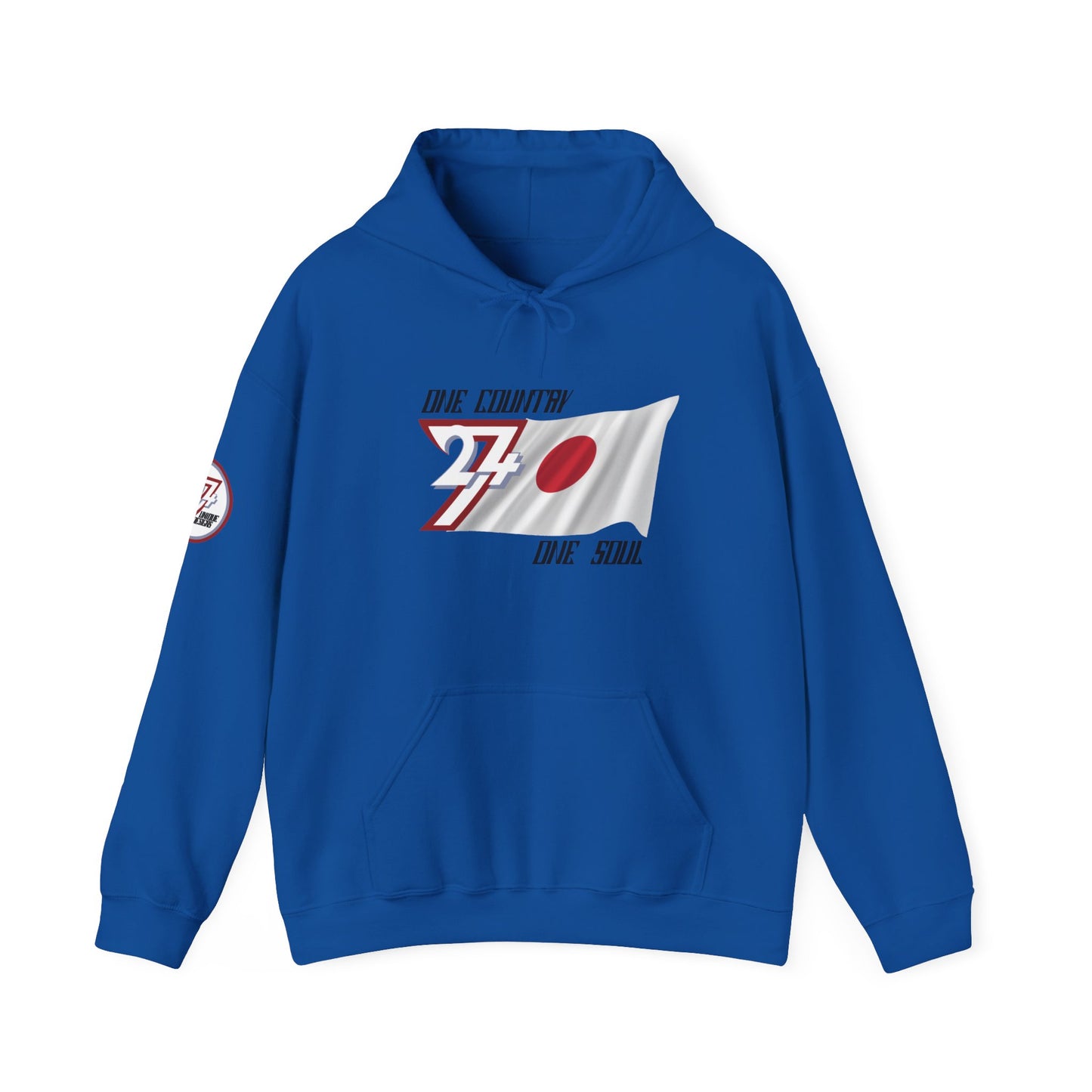 Unique Design 24/7 Japan Flag Printed Unisex custom Hoodie royal