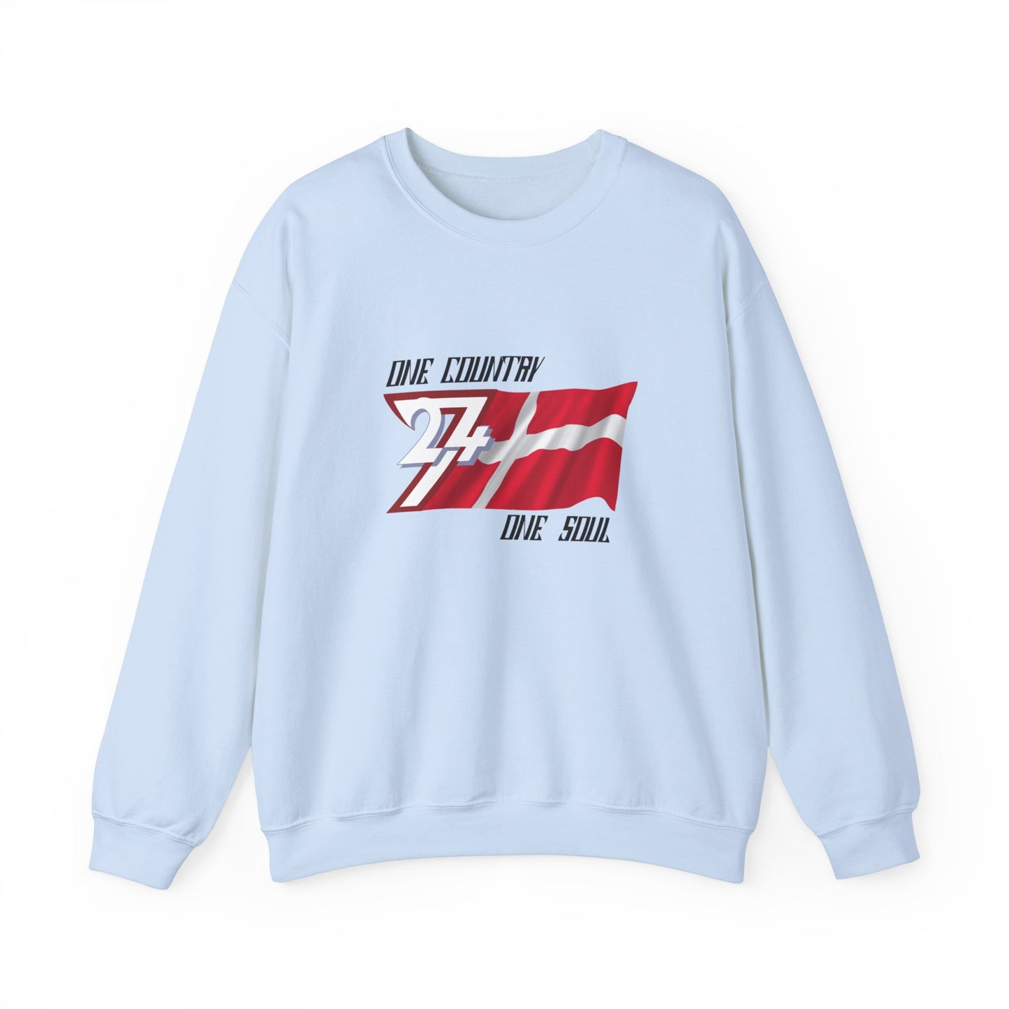 Unique Design  Denmark flag sweatshirt light blue