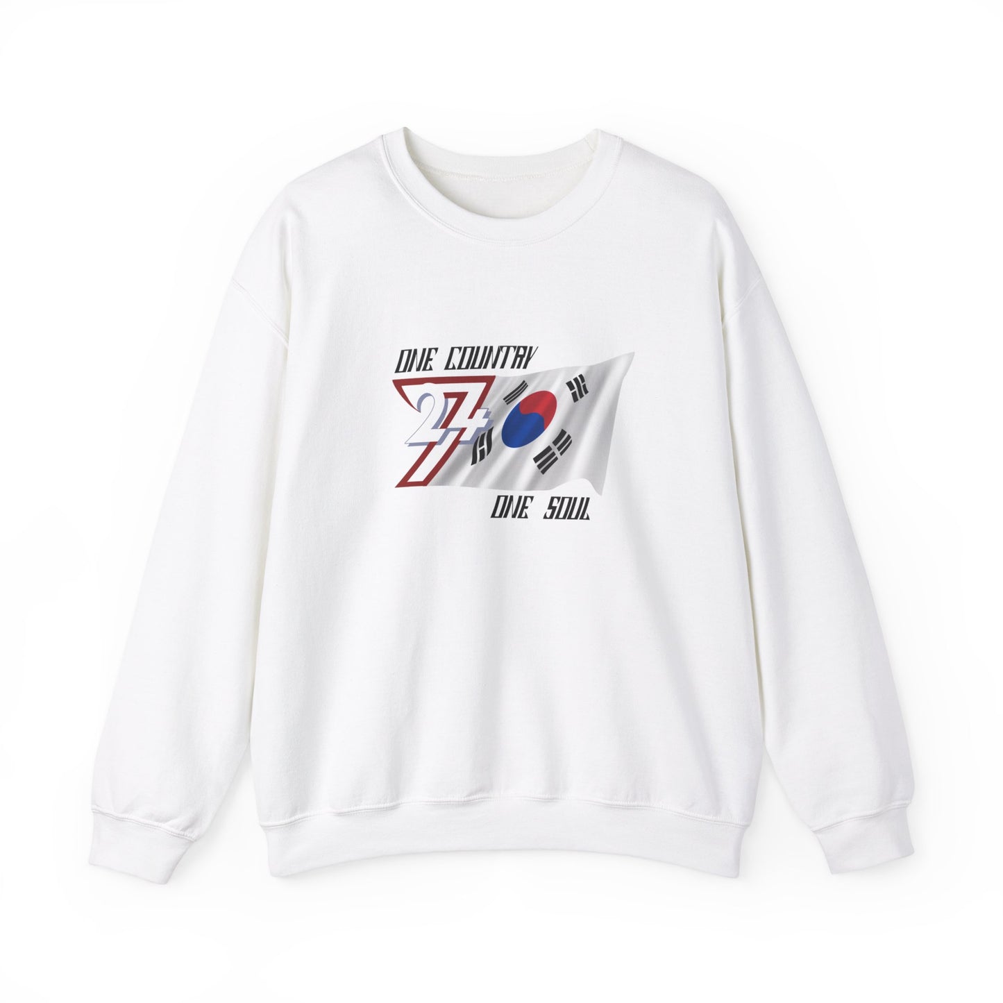 Unique Design 24/7 South Korea Flag sweatshirt white