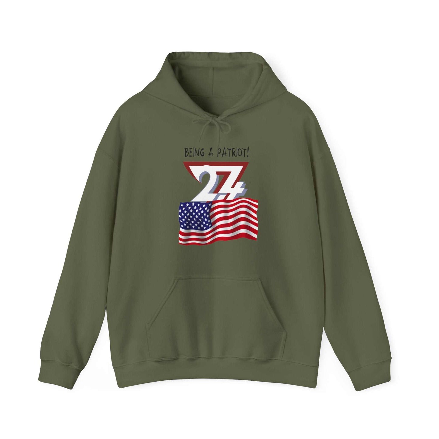 Unique Design Exclusive Design American Patriot Hoodie military green