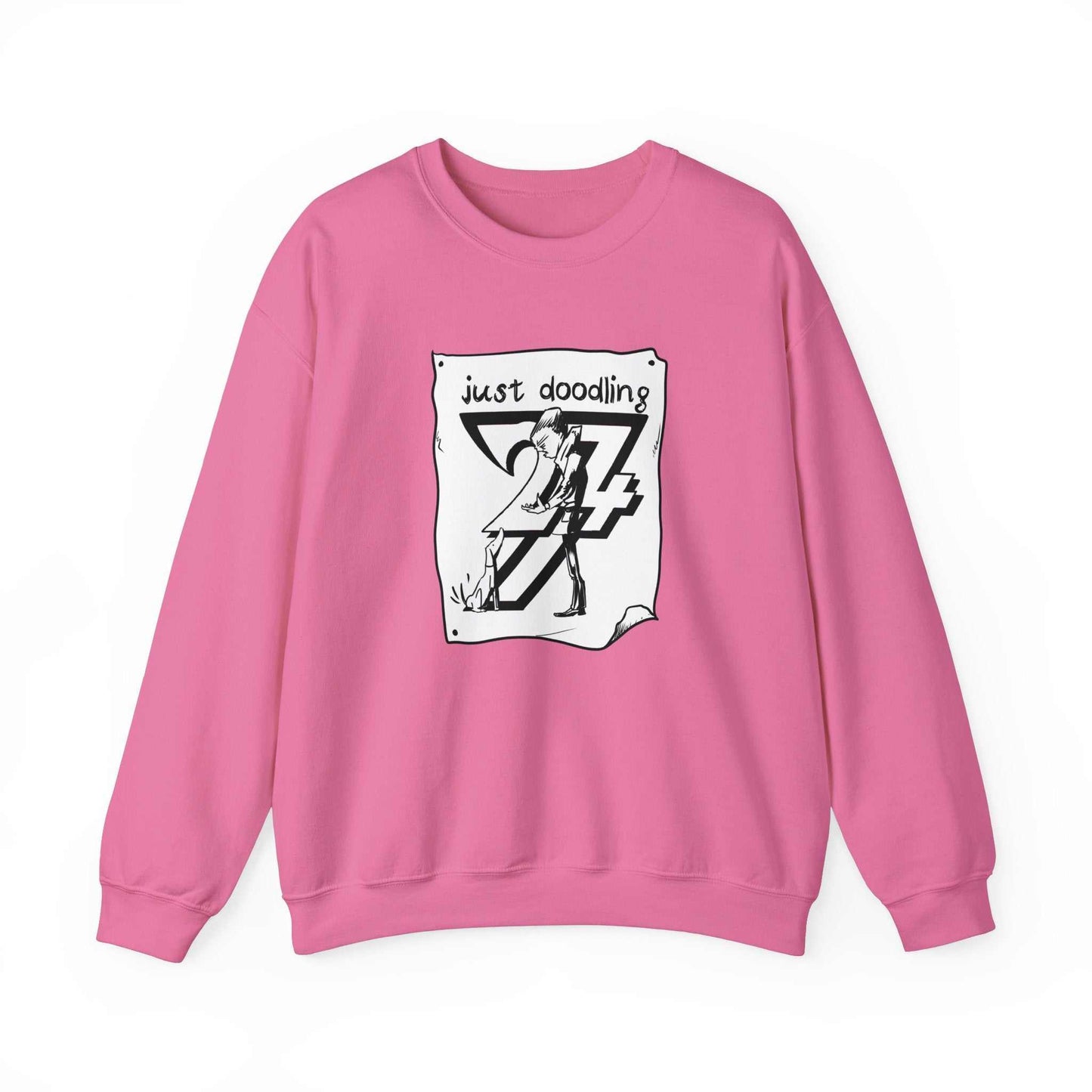 Unique Design Just Doodling Dog Owner Heavy Blend™ Crewneck Sweatshirt azalea