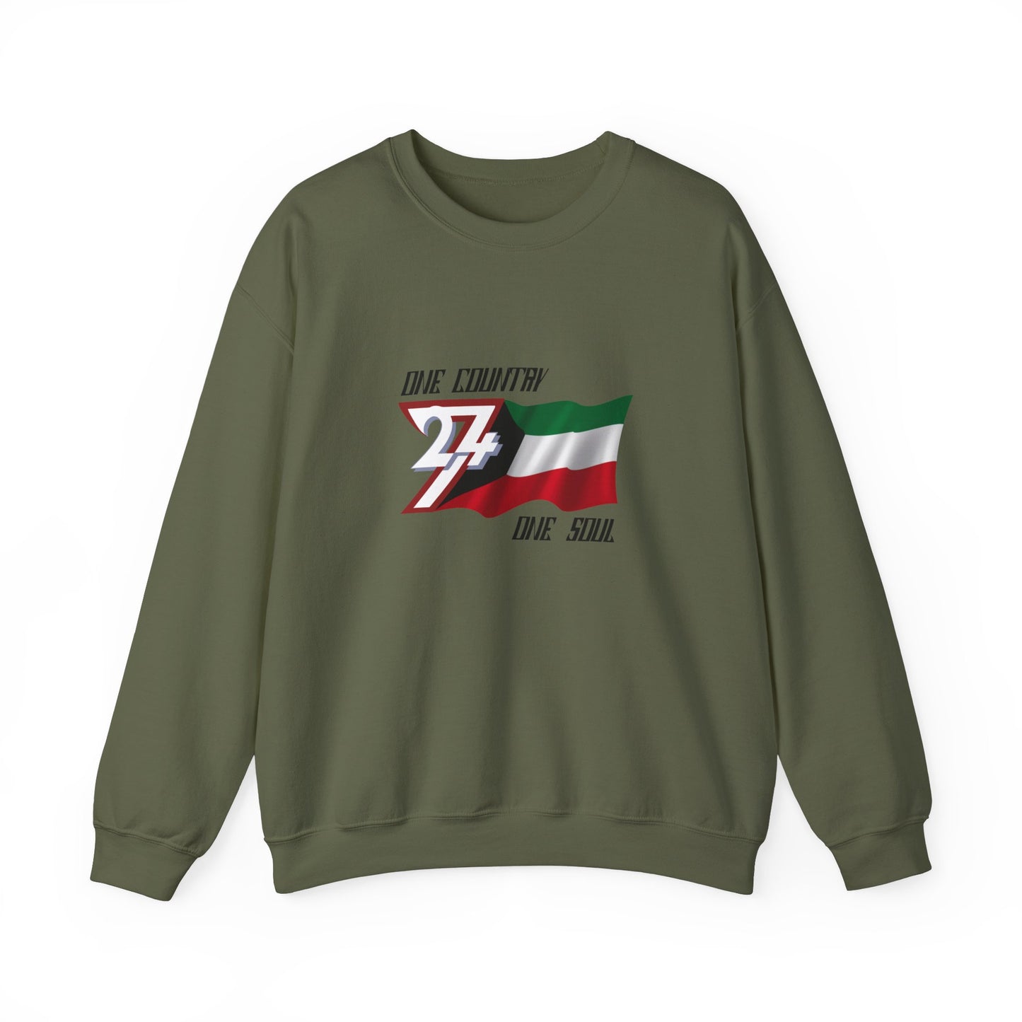 Unique Design Kuwait Flag sweatshirt military green