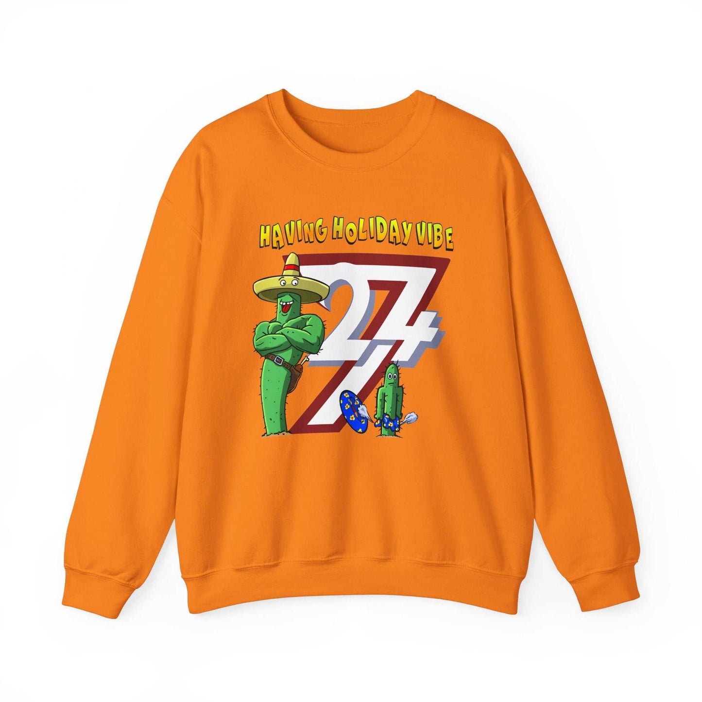 Unique Design Leonando Holiday Vibe Heavy Blend™ Crewneck Sweatshirt orange