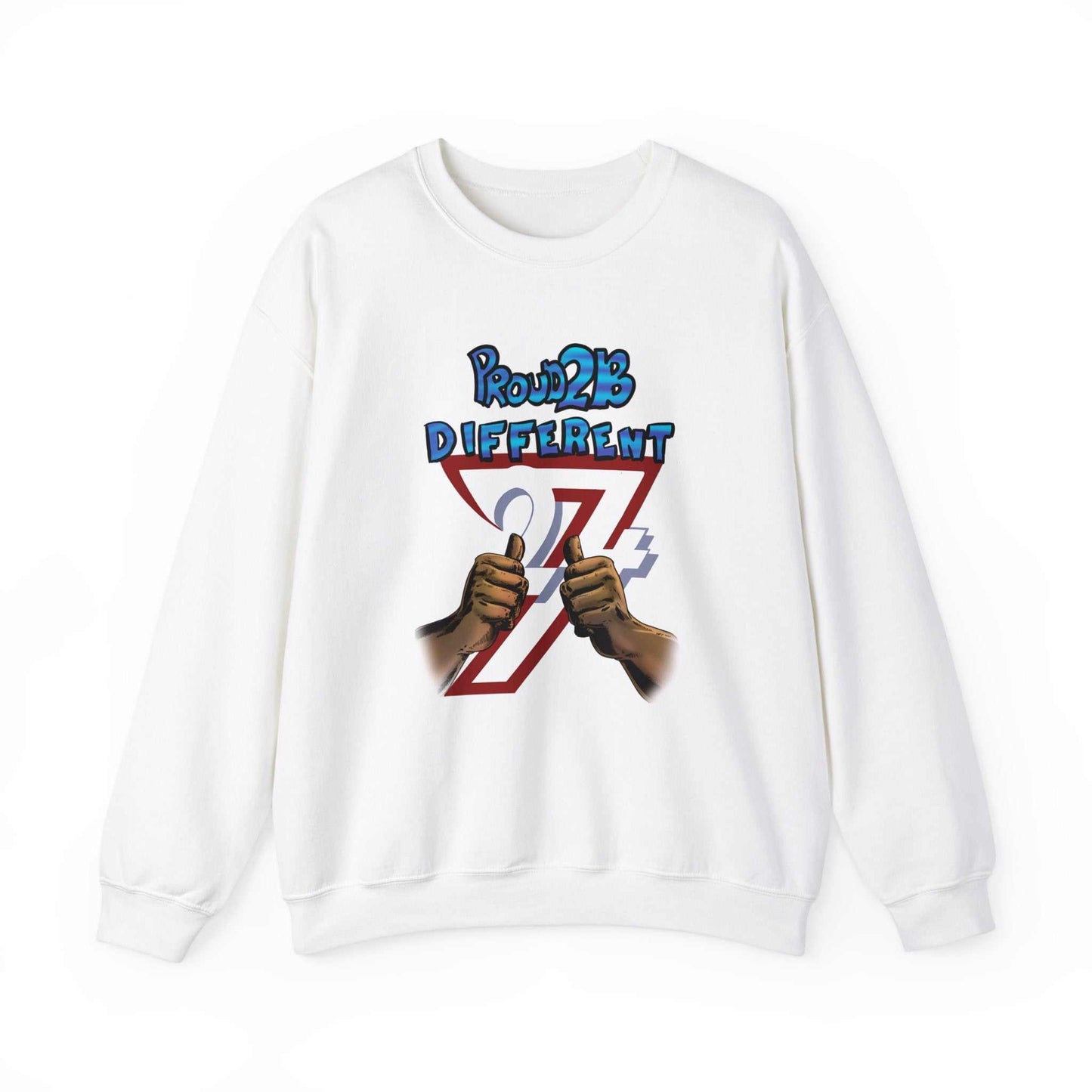 Unique Design Proud To Be Different Heavy Blend™ Crewneck Sweatshirt white