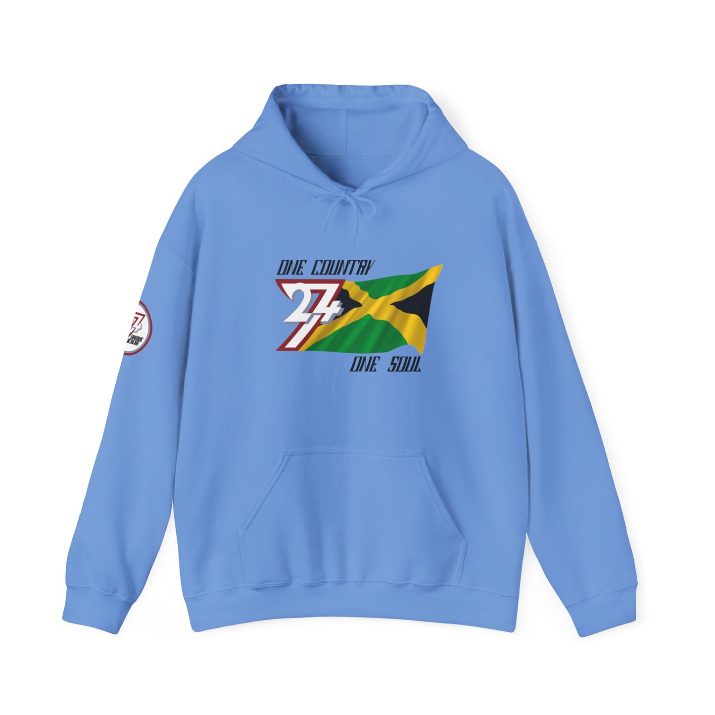 Unique Design 24/7 Jamaica Flag Printed Unisex custom Hoodie carolina blue