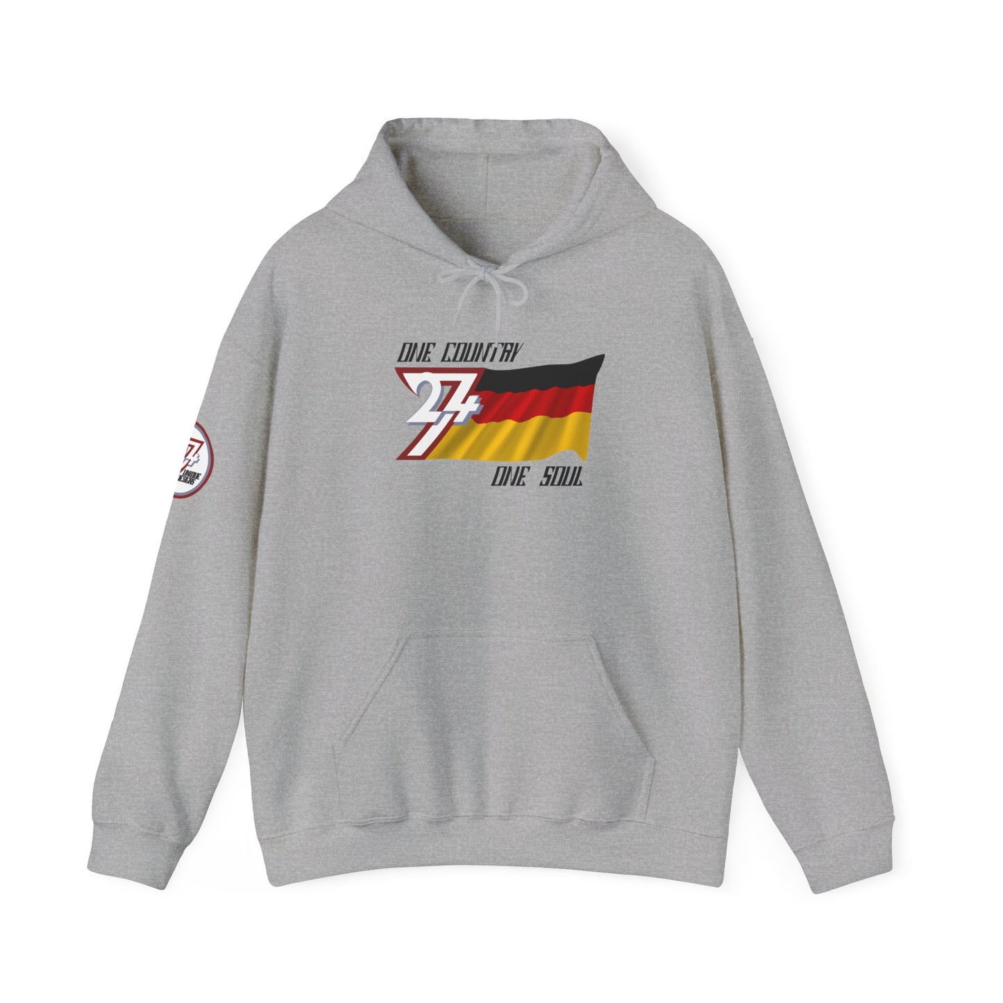 Unique Design 24/7 Germany Flag Printed Unisex custom Hoodie sport  grey