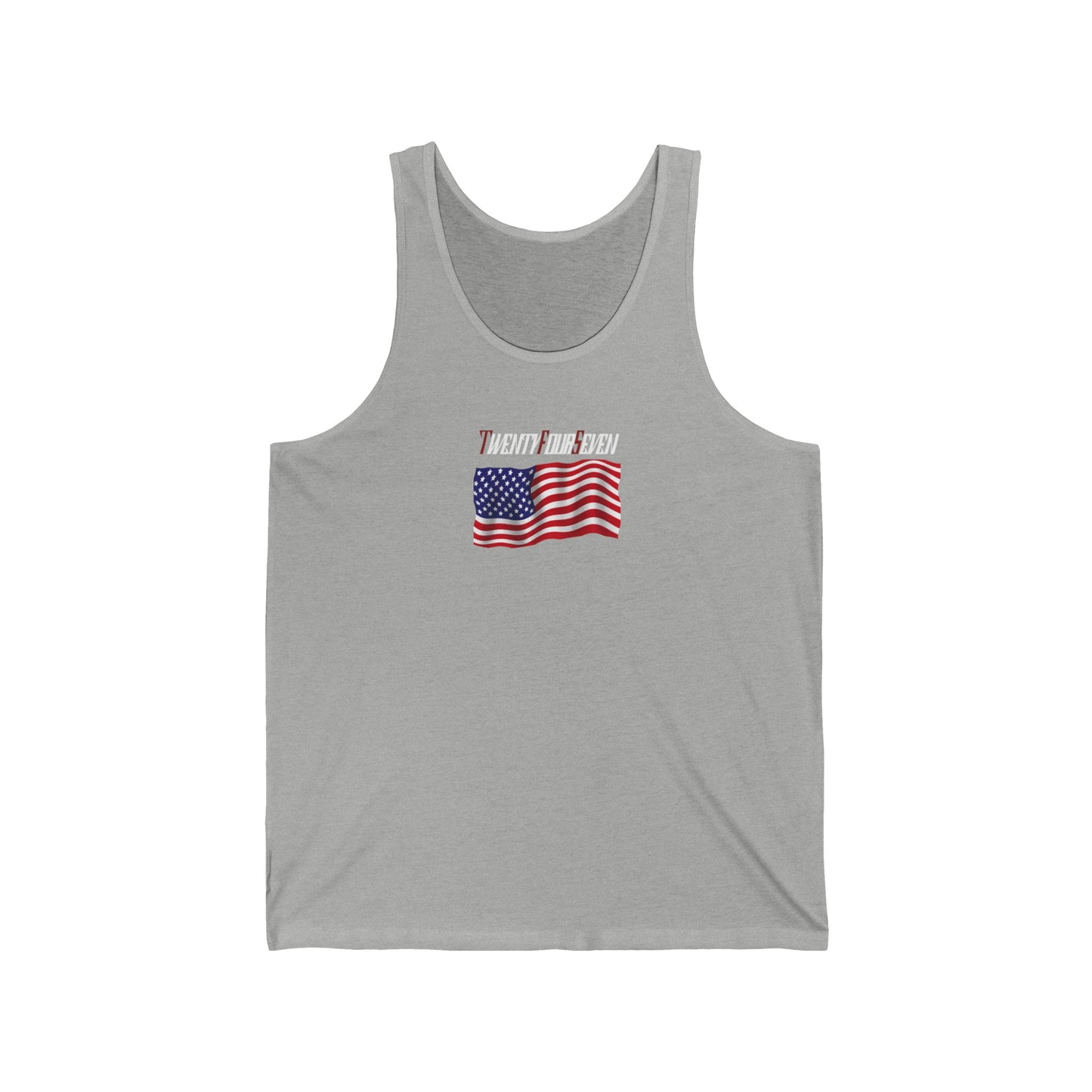 Unique Design USA flag women's jersey tank top athletic heather