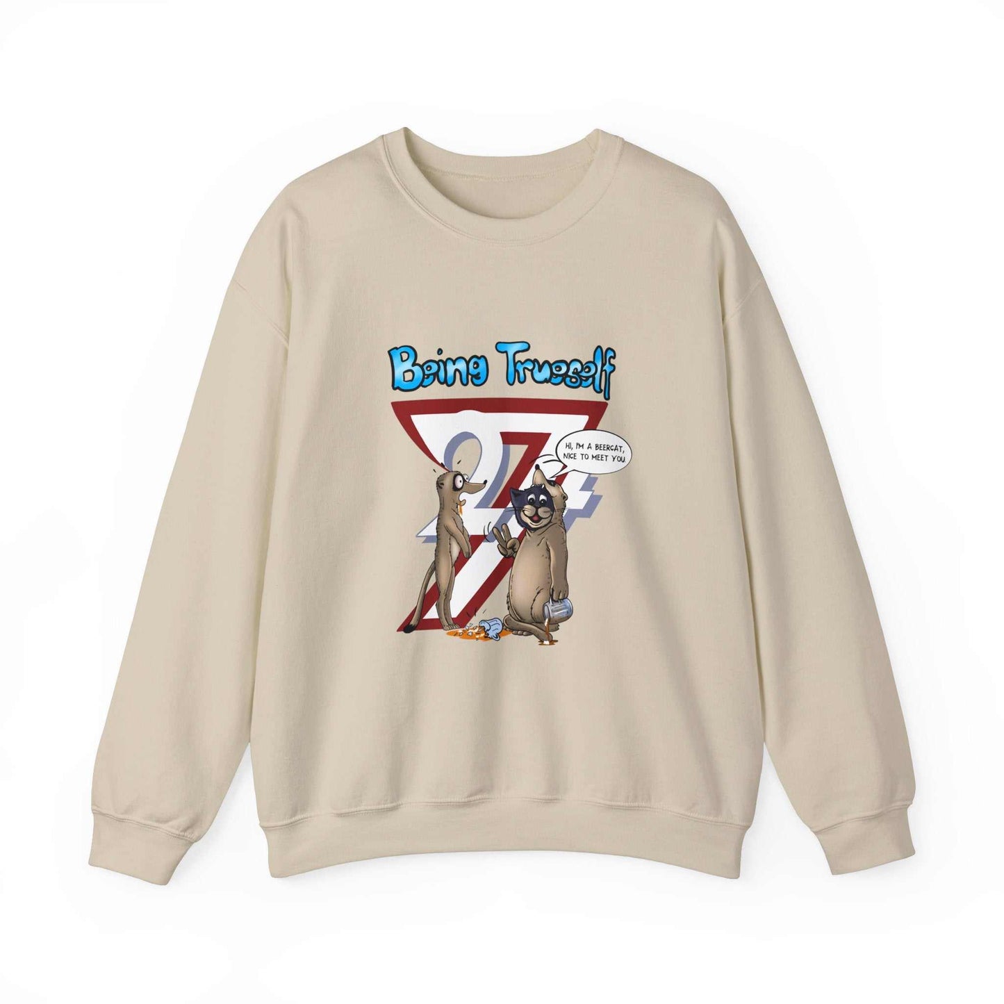 Unique Design Being True-self Heavy Blend™ Crewneck Sweatshirt sand