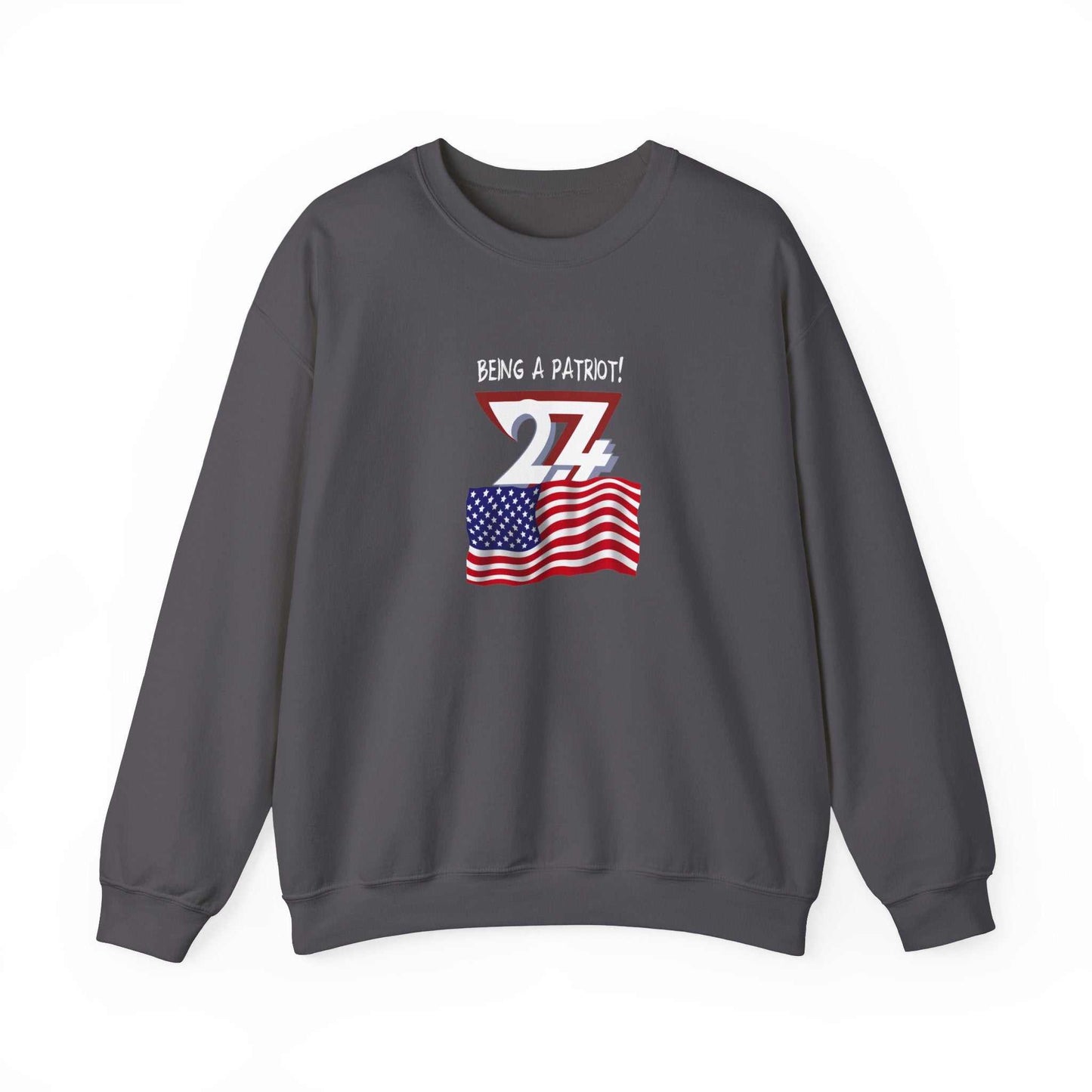 Unique Design US Patriot Heavy Blend™ Crewneck Sweatshirt charcoal