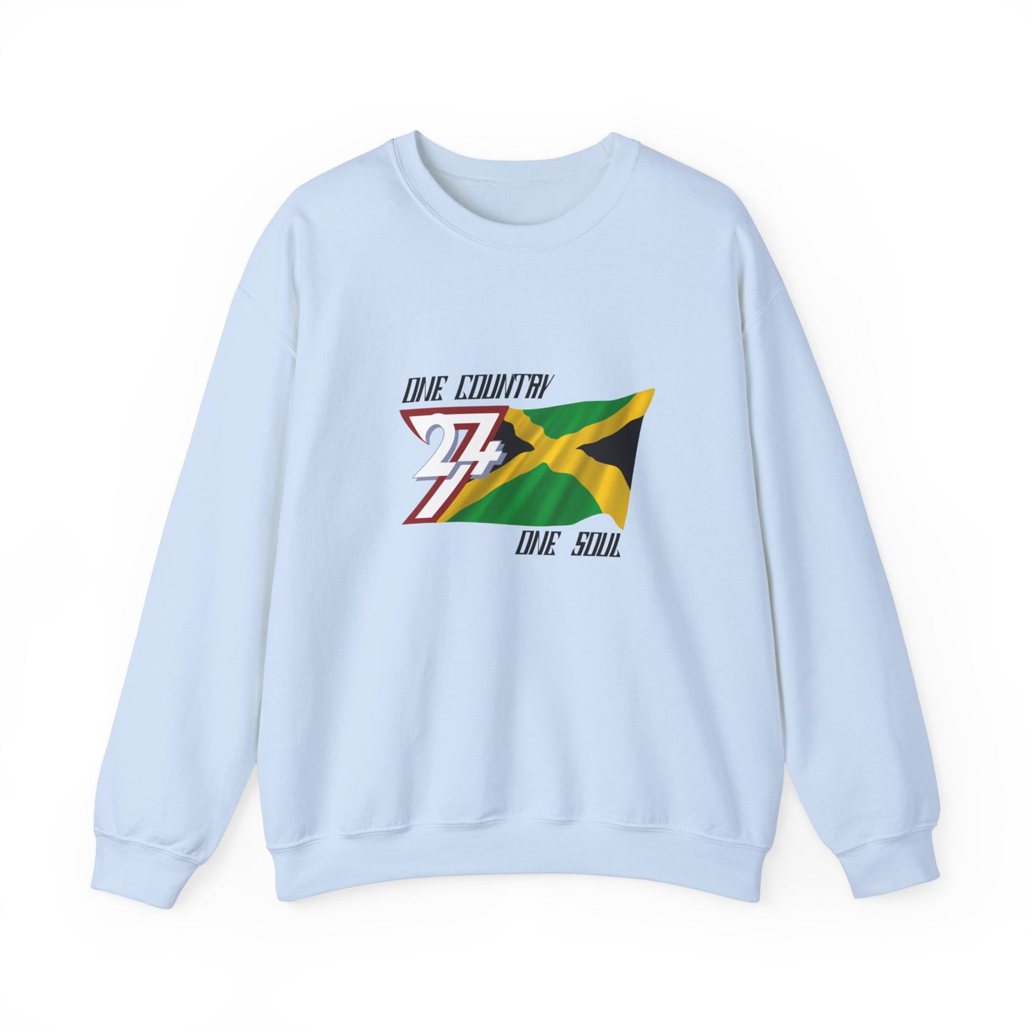 Unique Design Jamaica Flag sweatshirt light blue