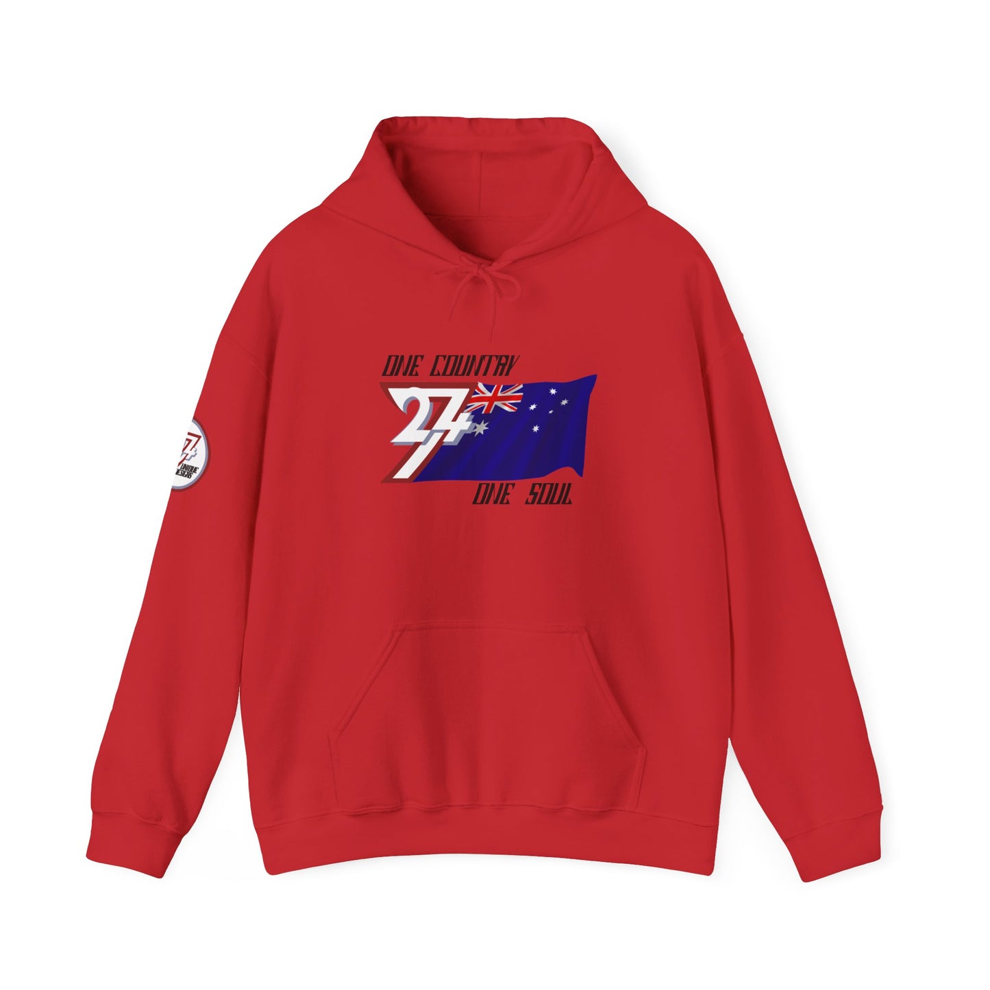 Unique Design 24/7 Australia Flag Printed Unisex custom Hoodie red