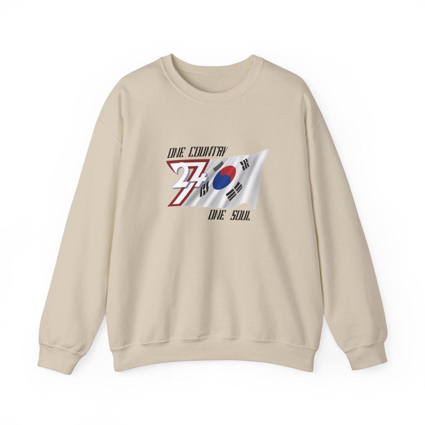 Unique Design 24/7 South Korea Flag sweatshirt sand