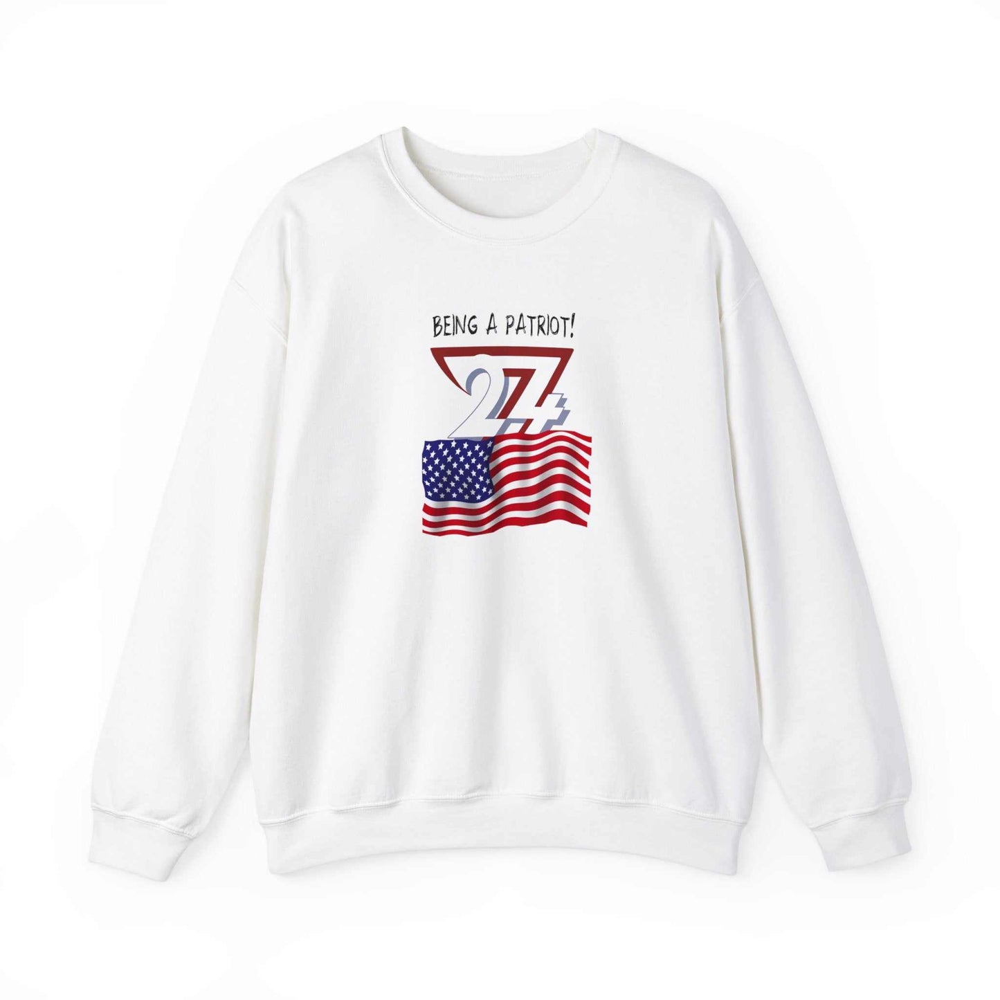 Unique Design US Patriot Heavy Blend™ Crewneck Sweatshirt white