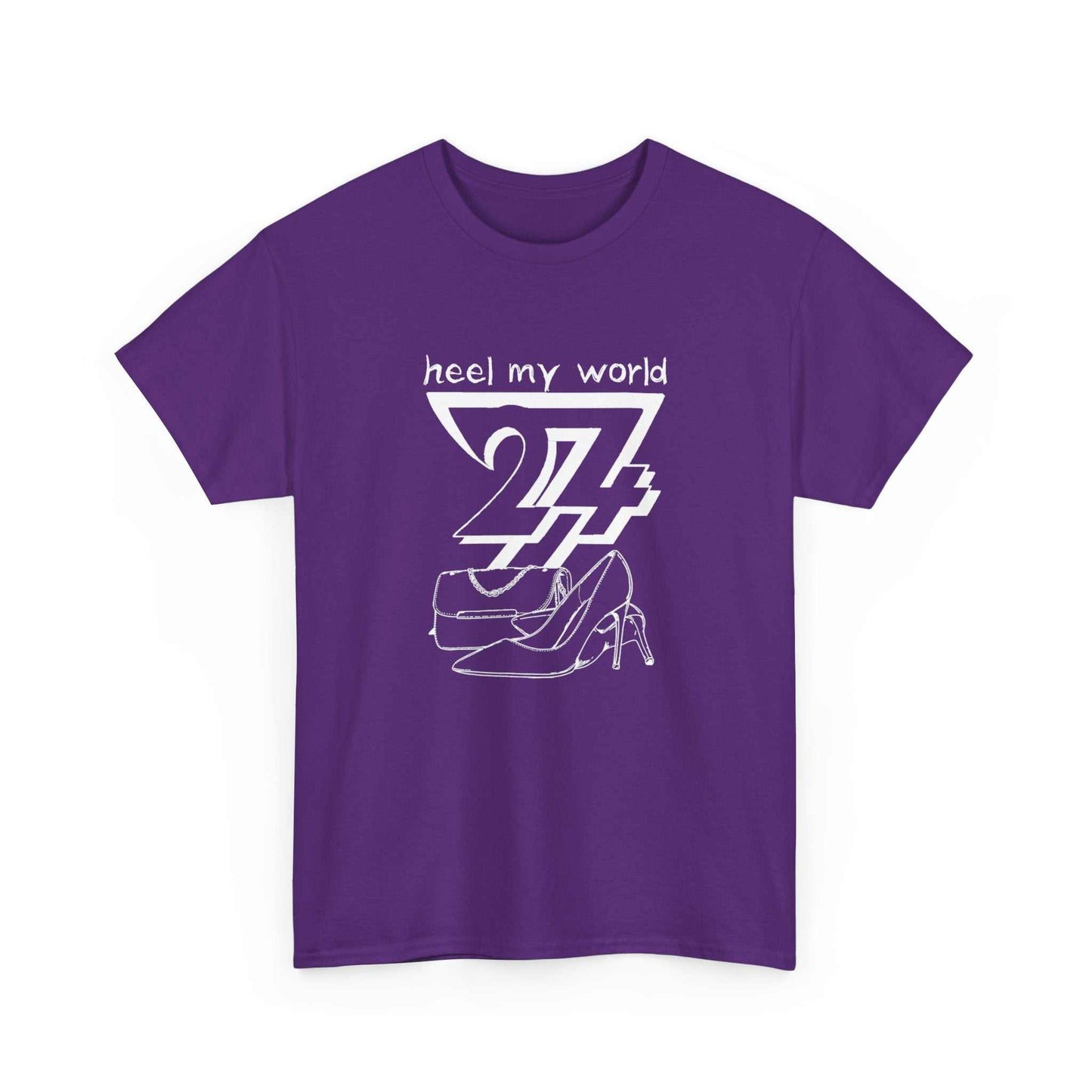 Art T-shirt: Heel my World printed T-shirt purple