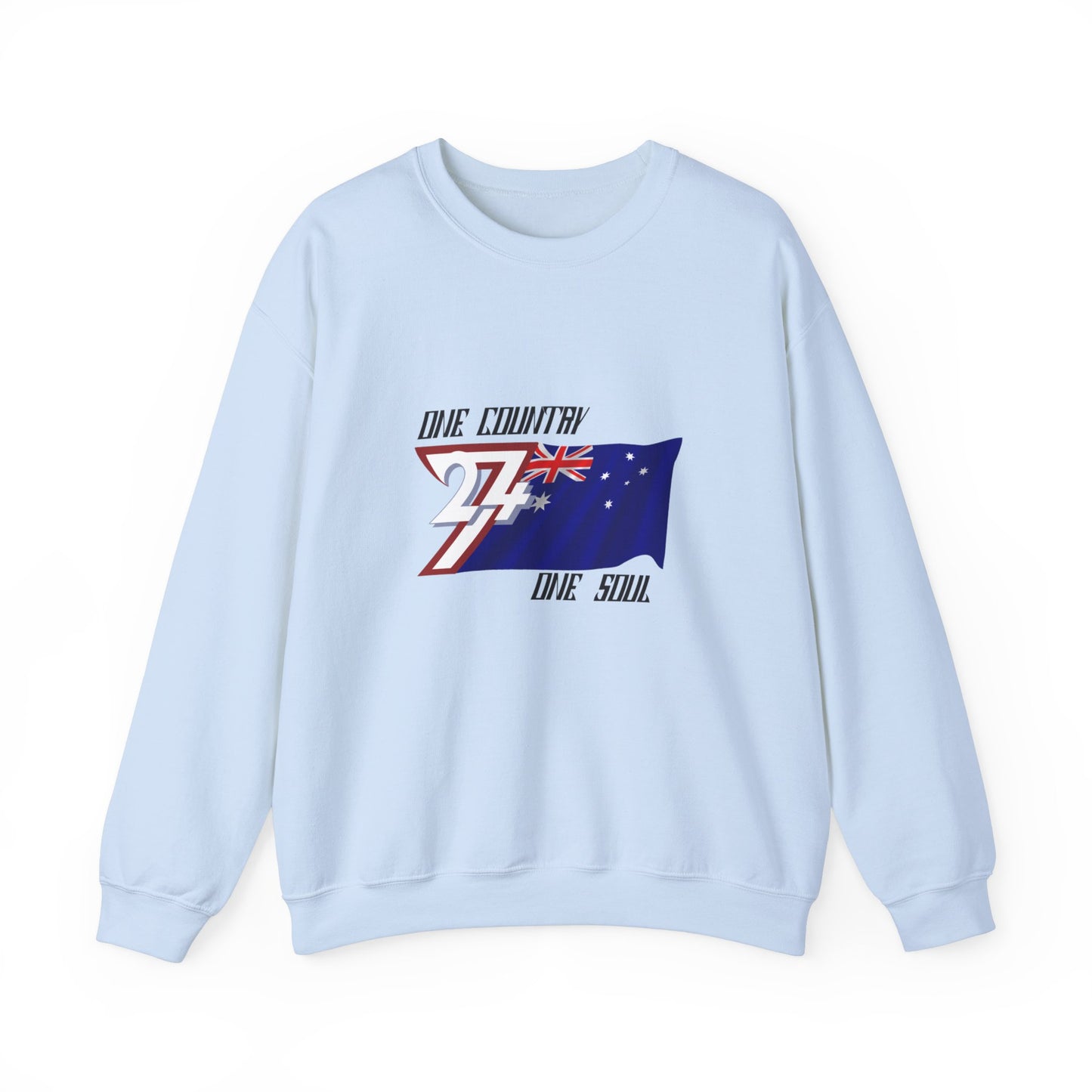 Crew neck Sweatshirt: Australia Flag fashion by 24/7 Unique Designs light blue