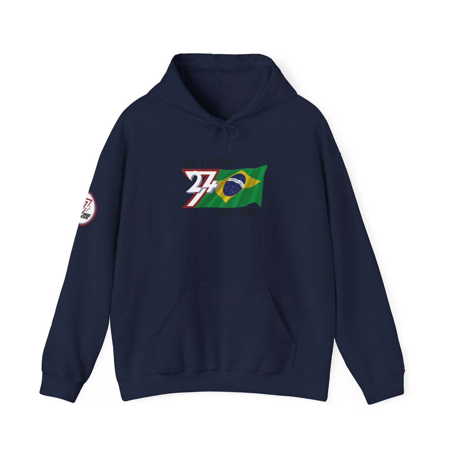 Unique Design Brazil Flag custom hoodie navy