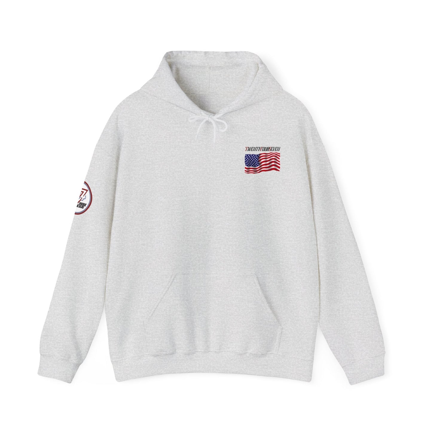 Unique Design TwentyFourSeven US Flag Hoodie ash