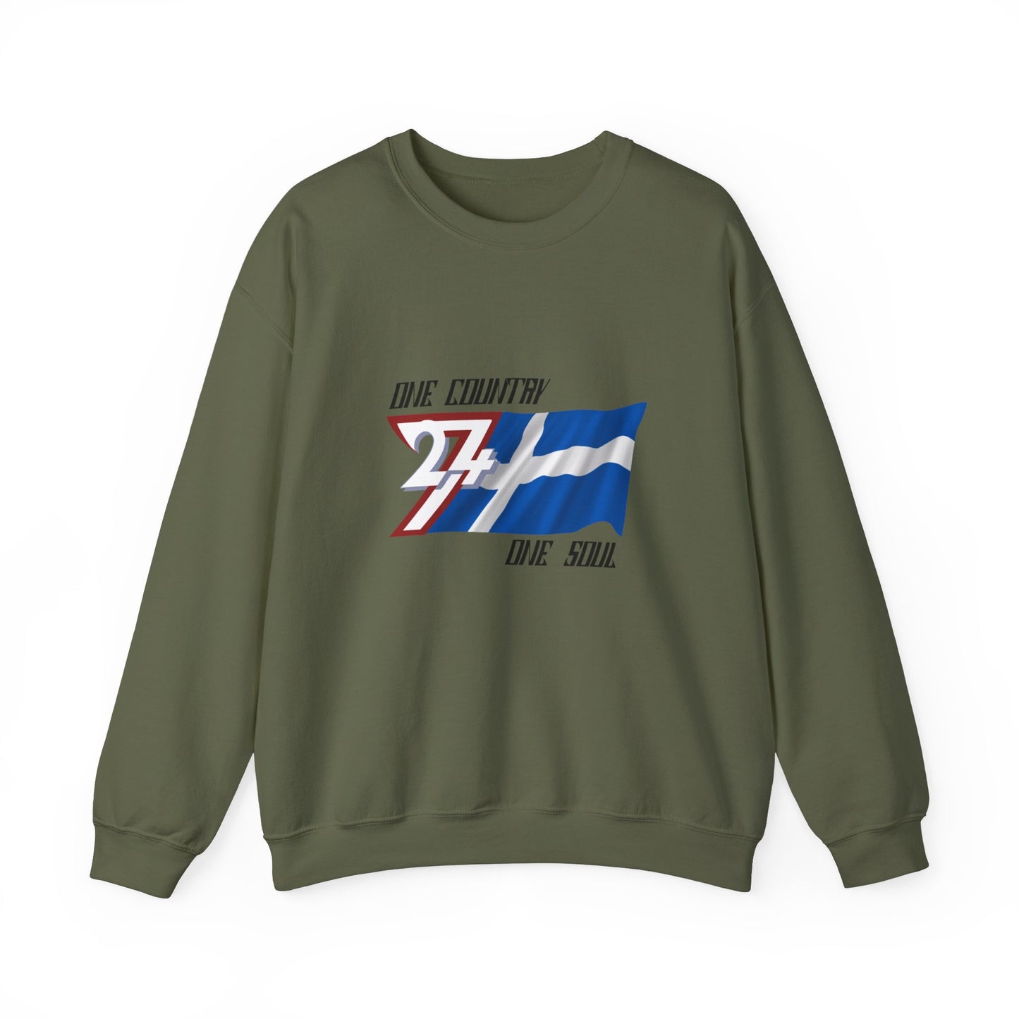 Unique Design Finland Flag sweatshirt military green