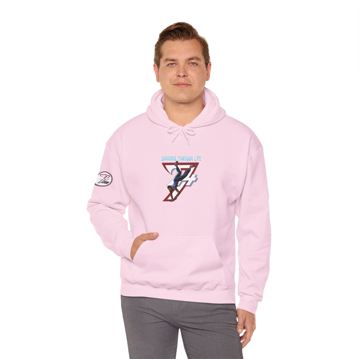 Unique Design Street Dancing Boy Printed Unisex custom Hoodie light pink