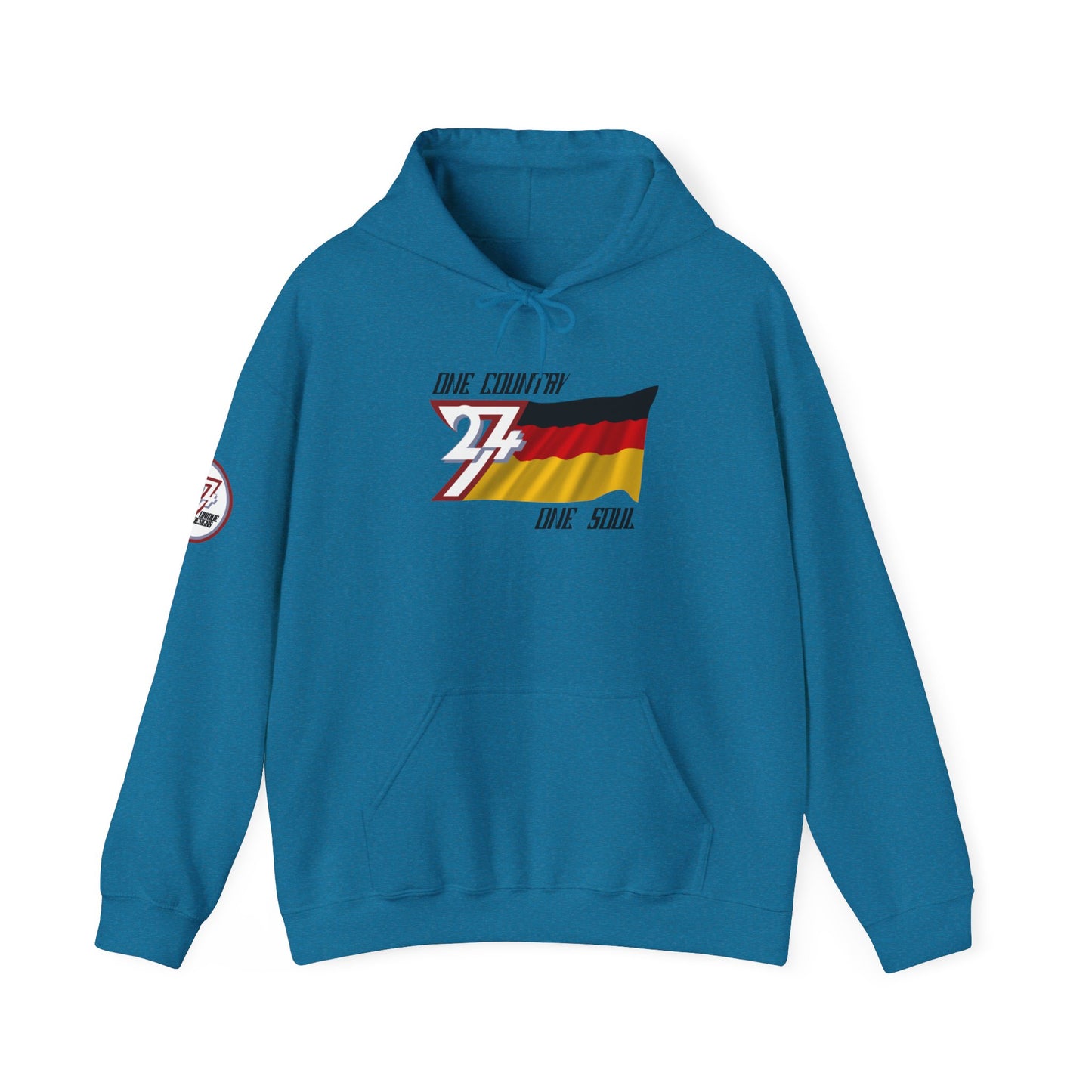 Unique Design 24/7 Germany Flag Printed Unisex custom Hoodie antique saphire