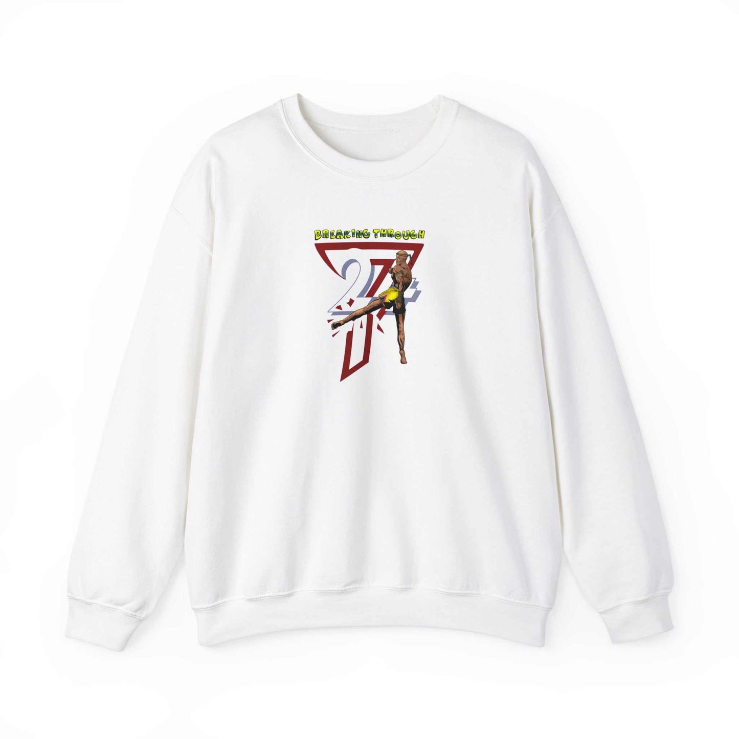 Unique Design Muay Thai Heavy Blend™ Crewneck Sweatshirt white