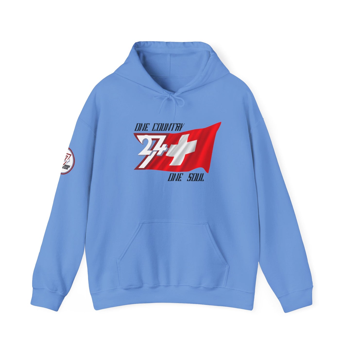 Unique Design Switzerland Flag custom hoodie caroline blue