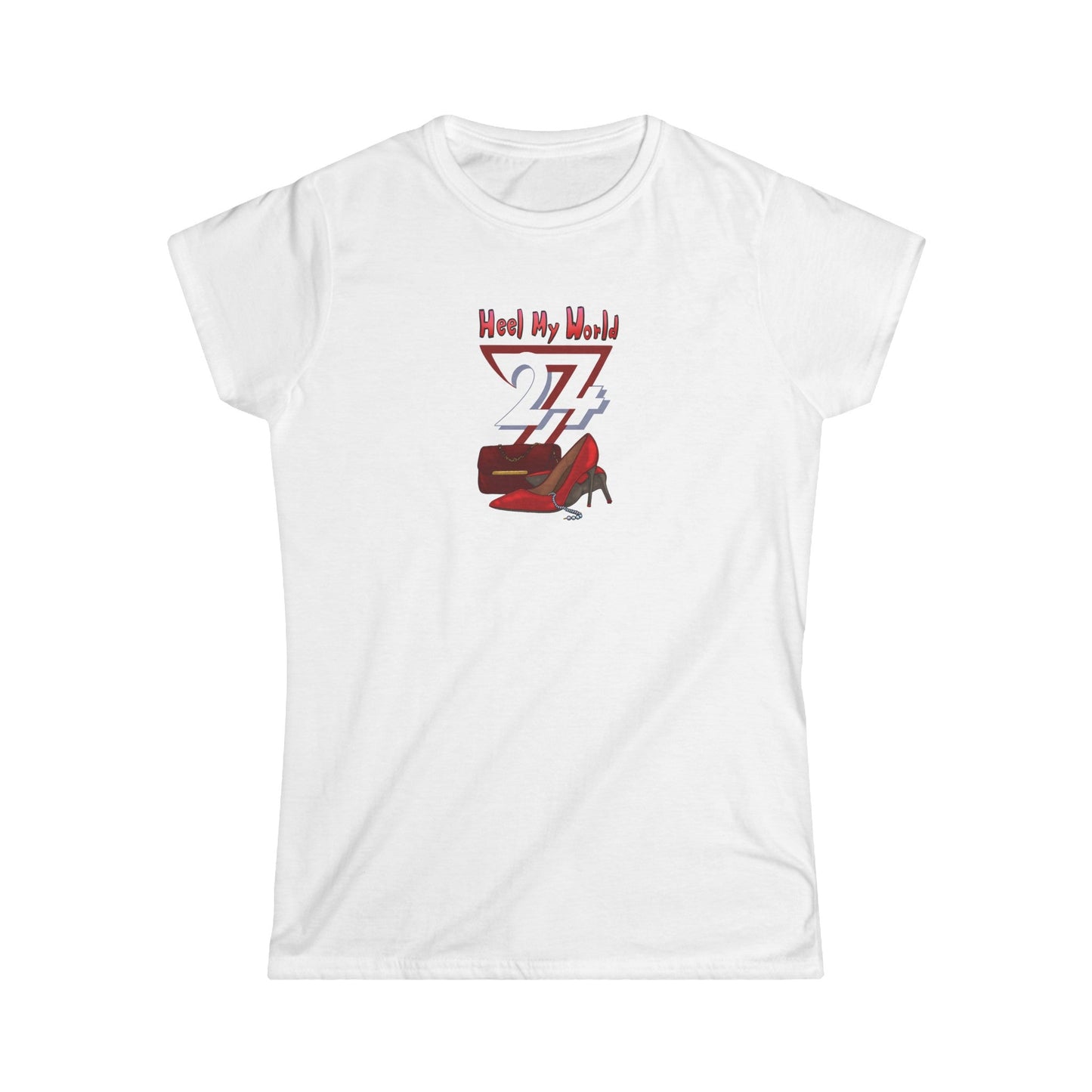 Unique Design "Heel My World" Women Tee white