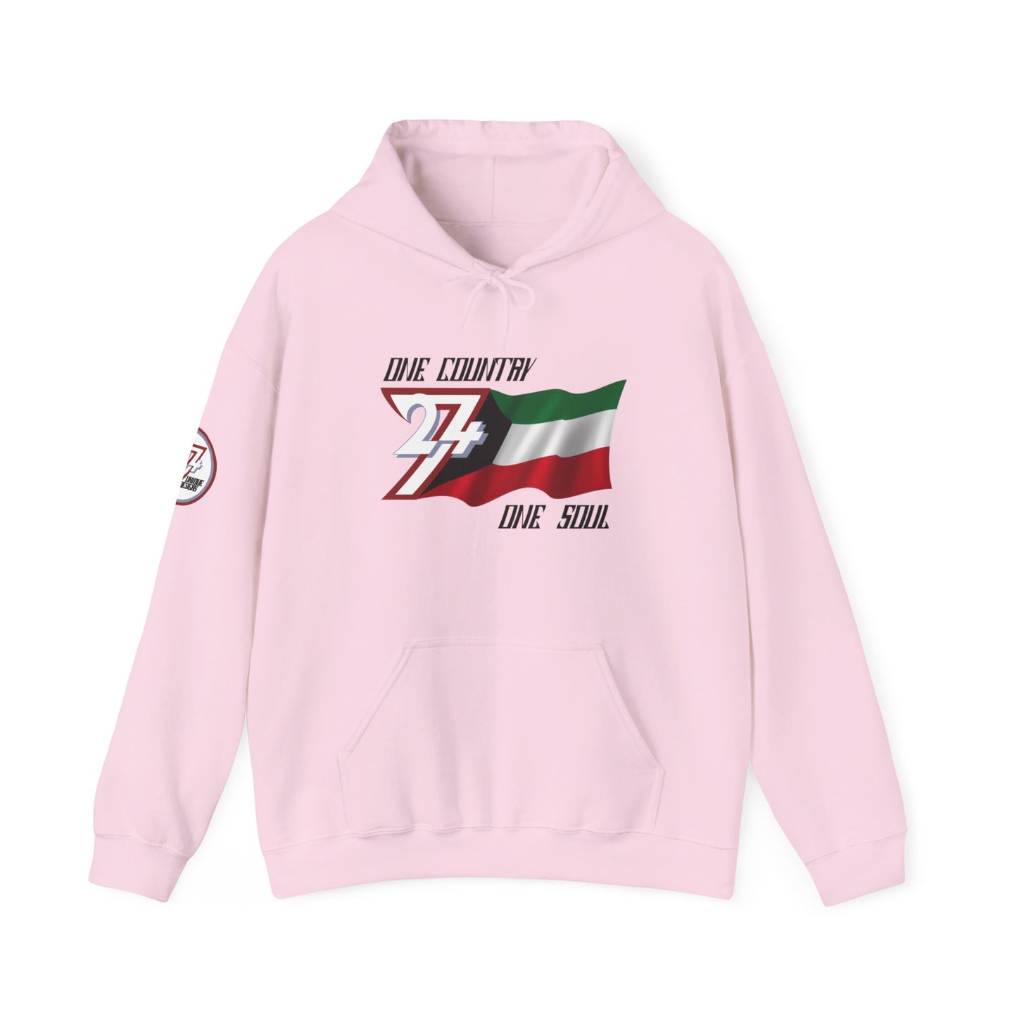 Unique Design 24/7 Kuwait Flag Printed Unisex custom Hoodie light pink