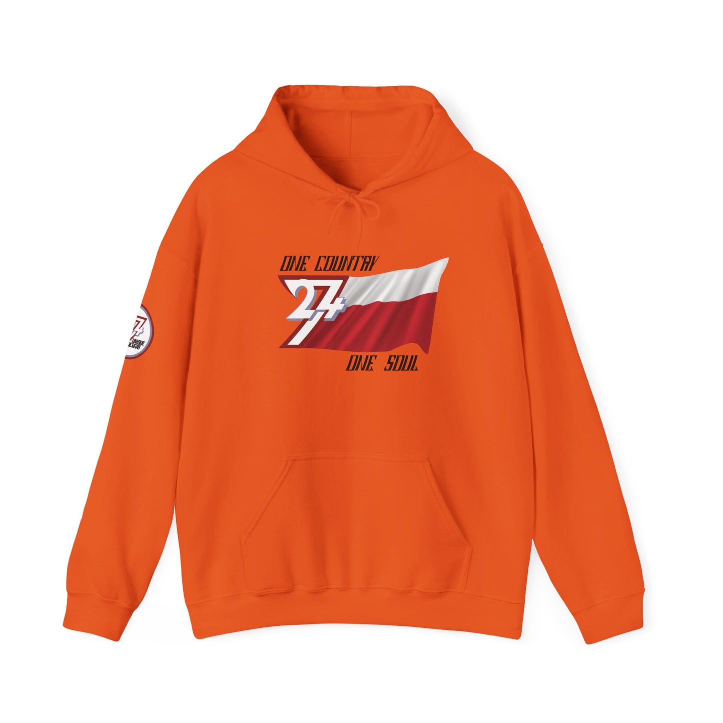 Unique Design 24/7 Poland Flag custom hoodie orange
