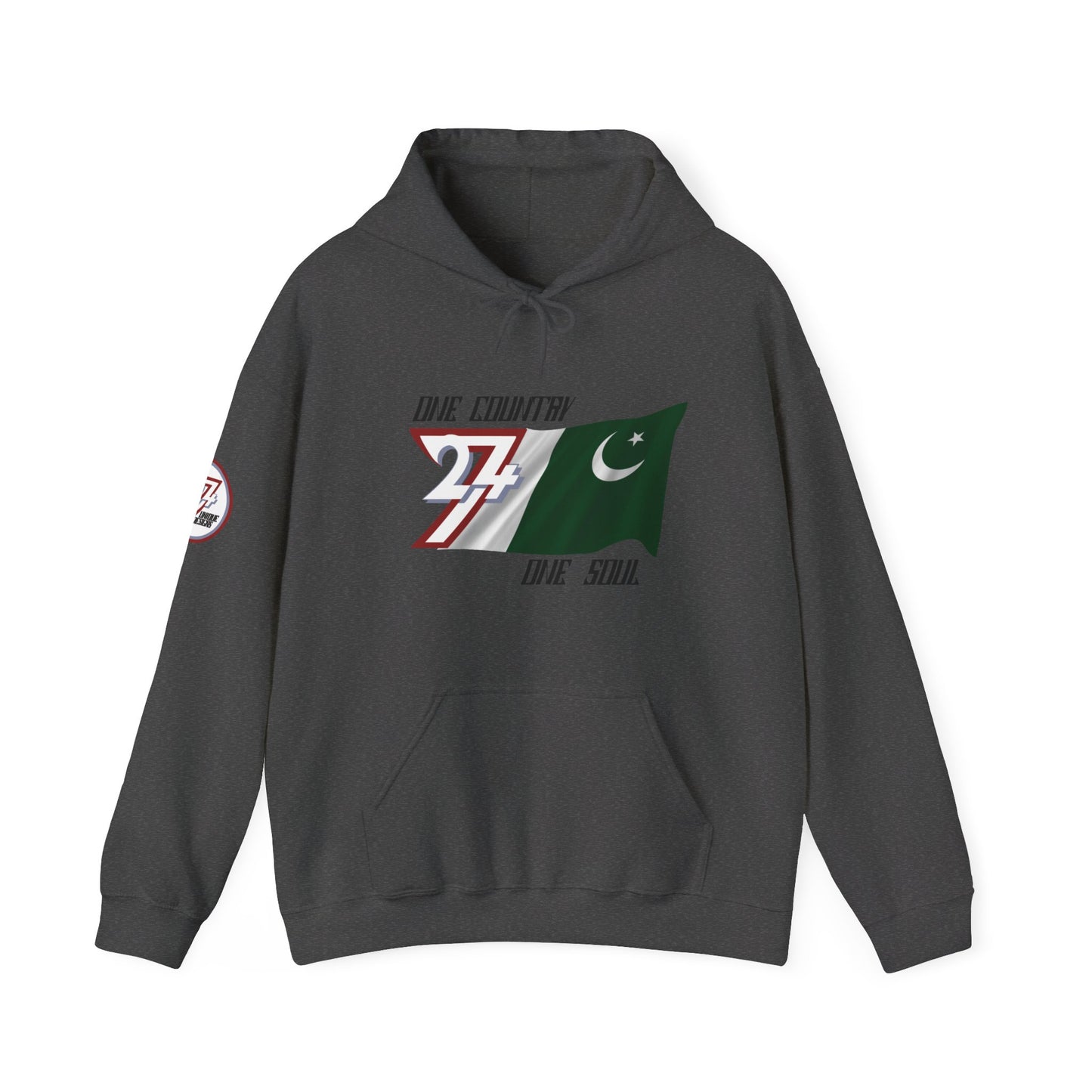 Unique Design 24/7 Pakistan Flag Printed Unisex custom Hoodie dark heather