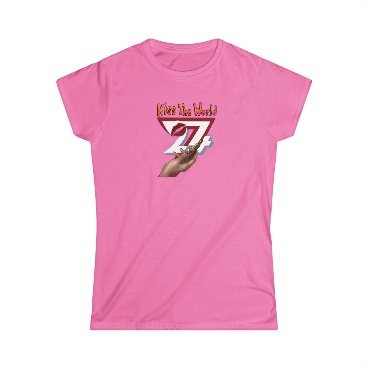 Unique Design "Kiss The World" women t-shirt azalea