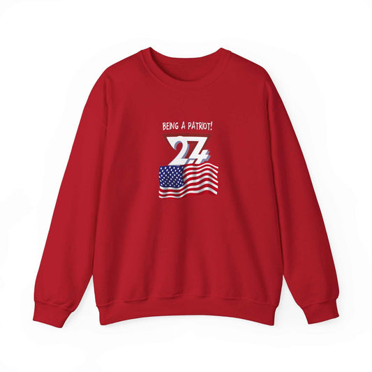 Unique Design US Patriot Heavy Blend™ Crewneck Sweatshirt red