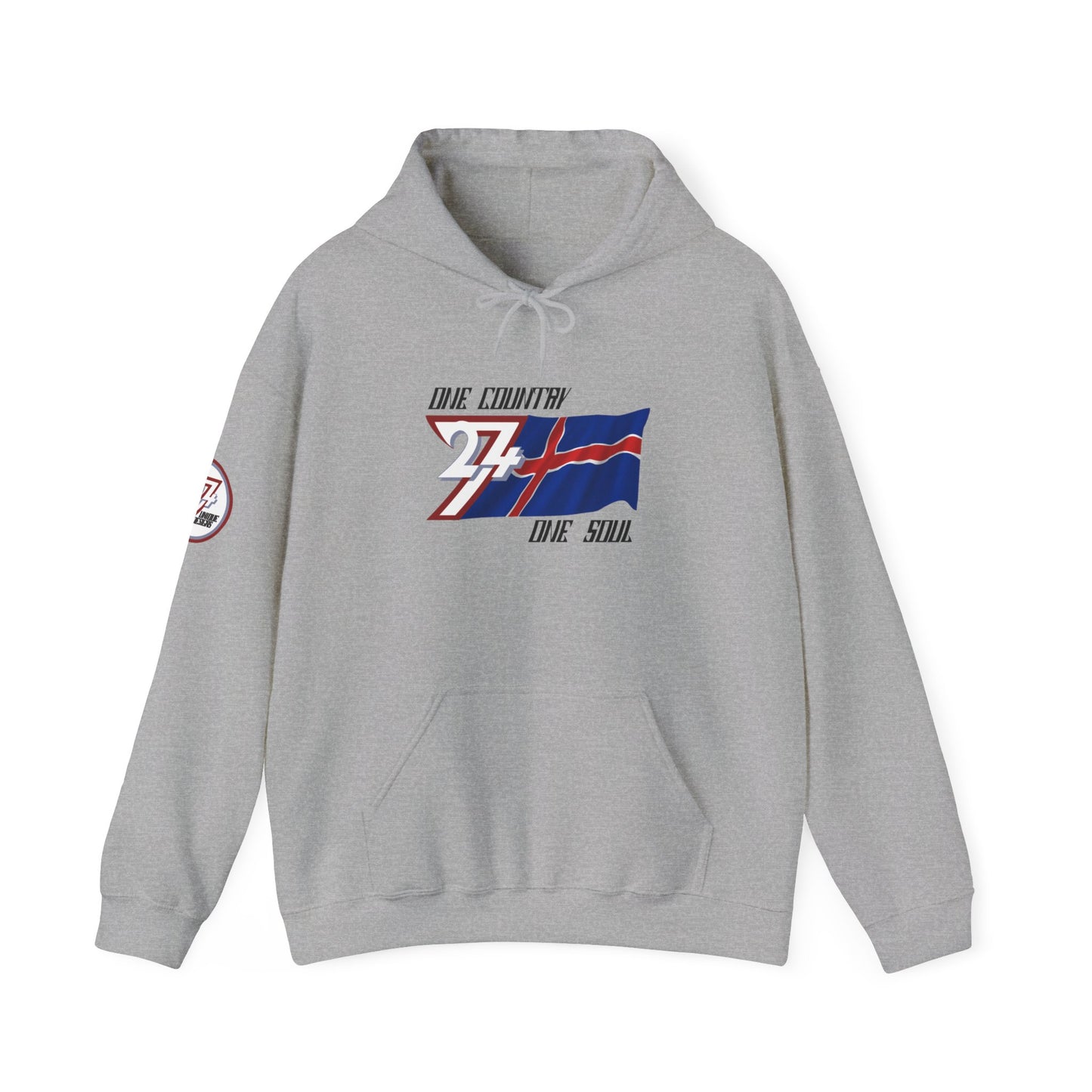 Unique Design 24/7 Iceland Flag Printed Unisex custom Hoodie sport grey