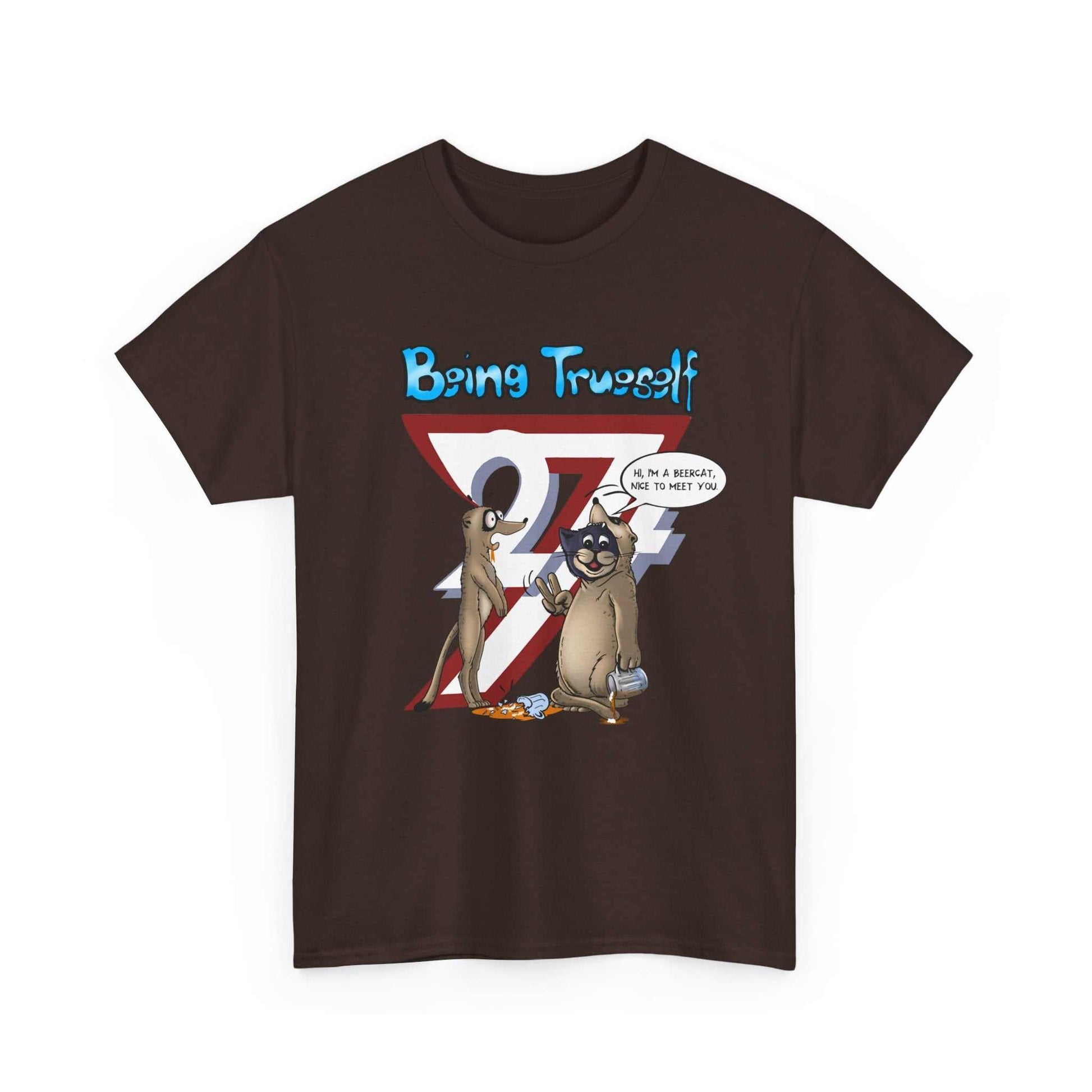 Printed T-shirt: Be True to Yourself Custom T-shirt chocolate