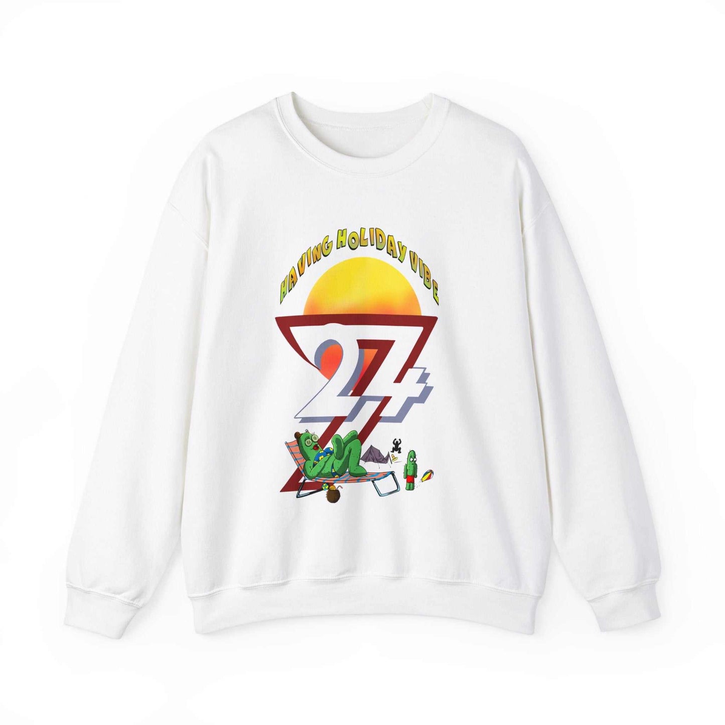 Unique Design Leonando Camping Holiday Heavy Blend™ Crewneck Sweatshirt white