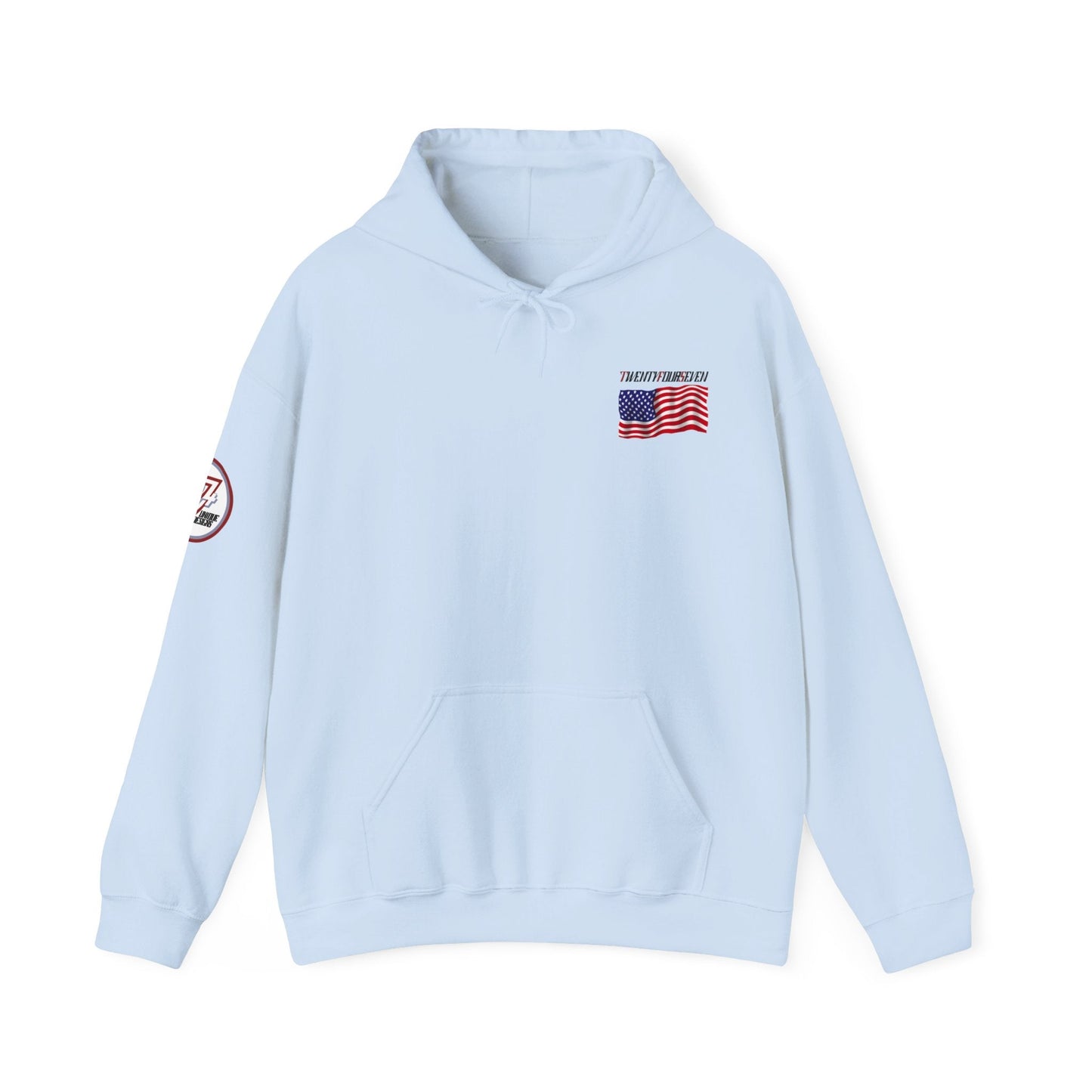 Unique Design TwentyFourSeven US Flag Hoodie light blue