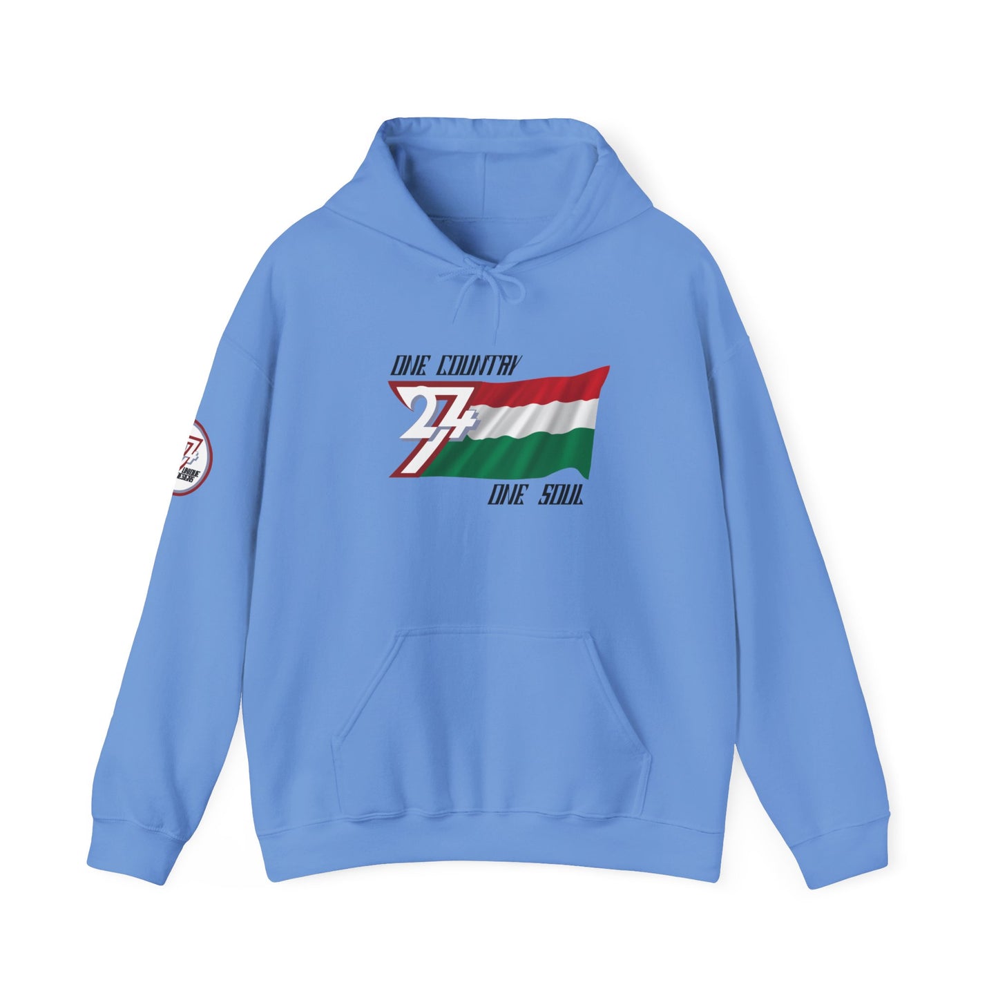  Unique Design 24/7 Hungary Flag Printed Unisex custom Hoodie carolina blue