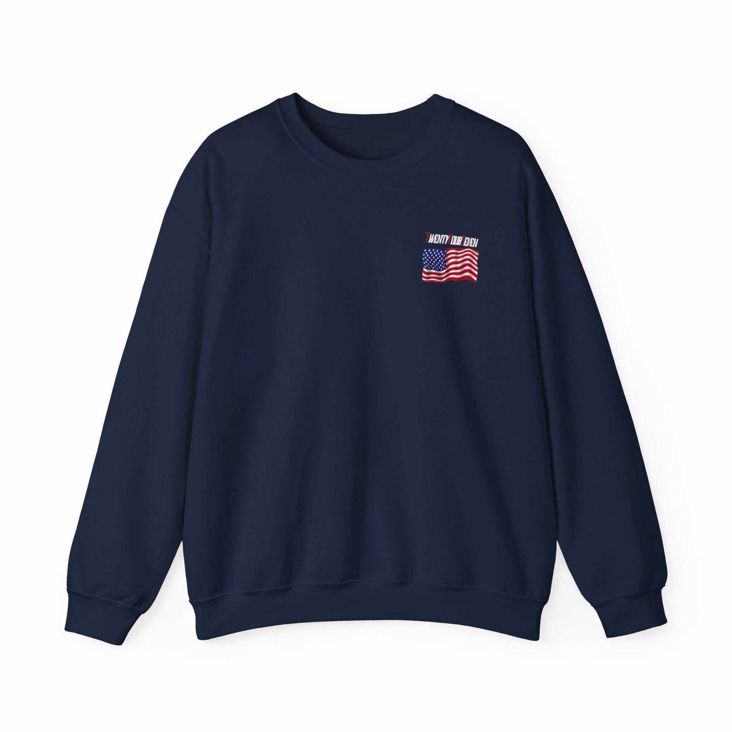 Unique Design TwentyFourSeven American Flag Logo Heavy Blend™ Crewneck Sweatshirt navy