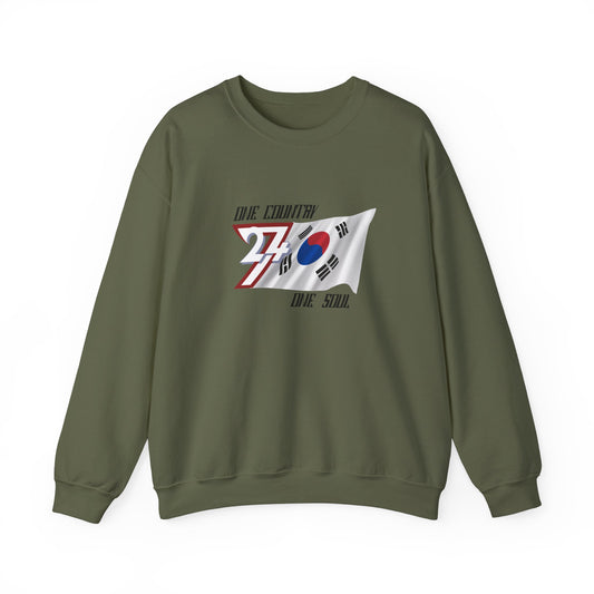 Unique Design 24/7 South Korea Flag sweatshirt military green