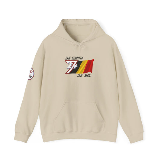 Unique Design 24/7 Belgium Flag Printed Unisex custom Hoodie sand