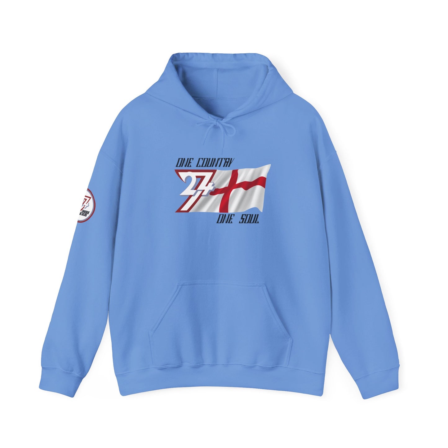Unique Design 24/7 England Flag Printed Unisex custom Hoodie carolina blue