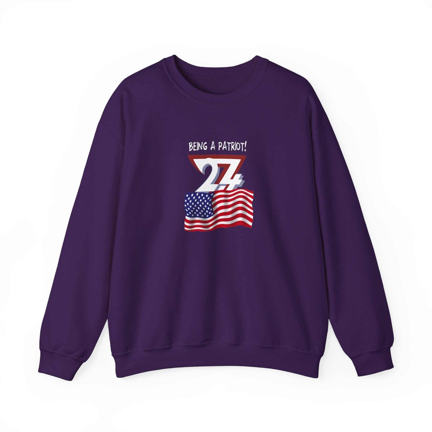 Unique Design US Patriot Heavy Blend™ Crewneck Sweatshirt purple