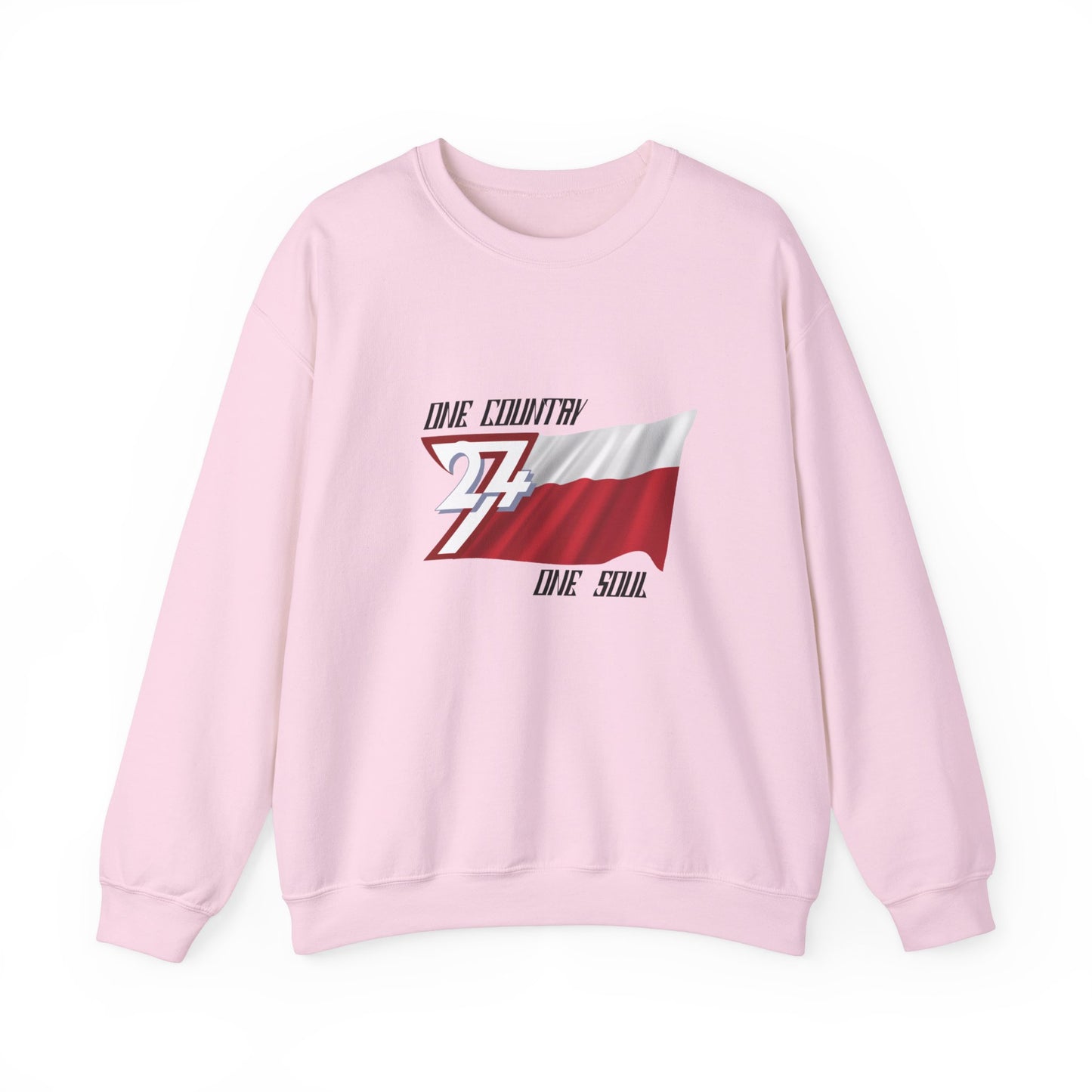 Unique Design Poland Flag sweatshirt light pink