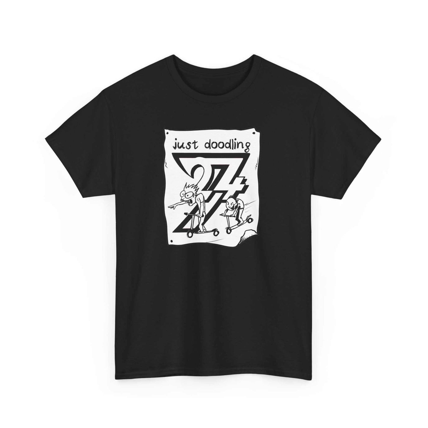 Unique Design Artistic Just Doodling Scooter Kids Design T-shirt black