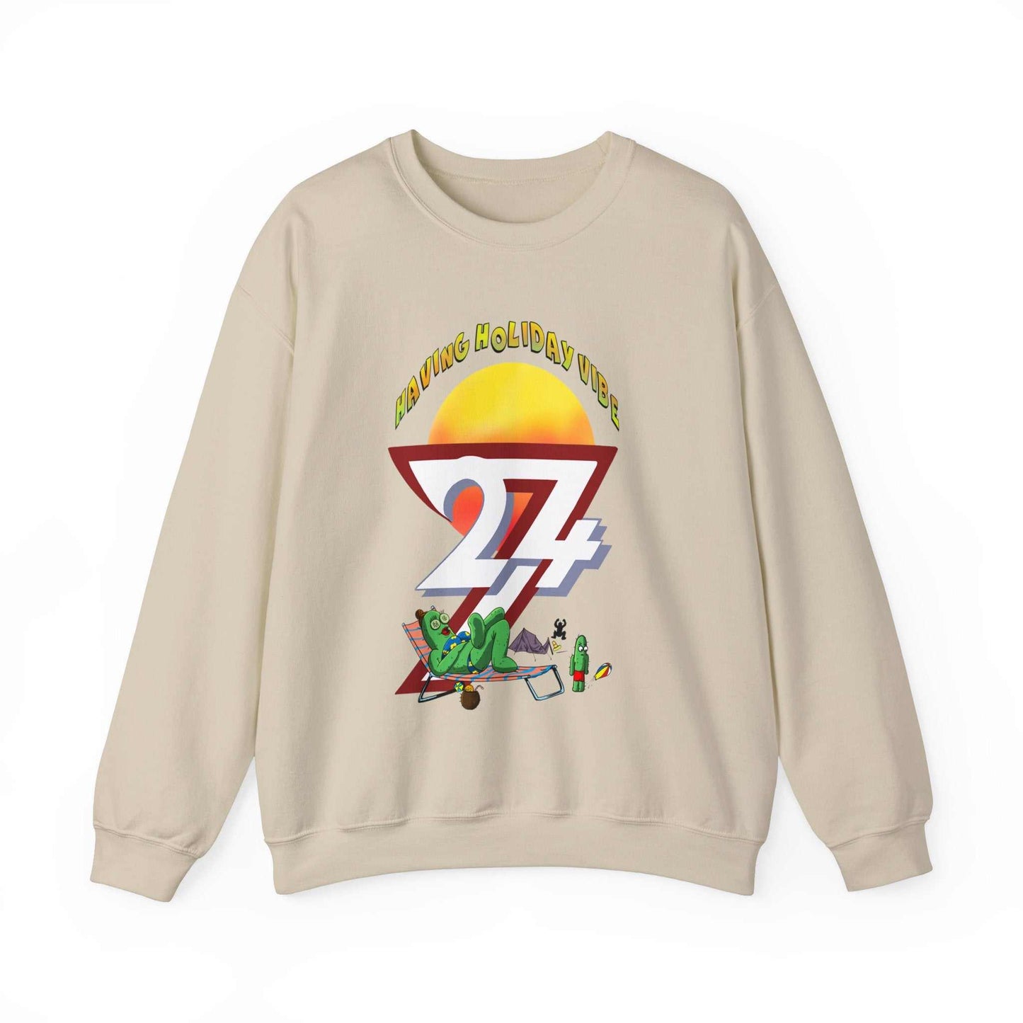 Unique Design Leonando Camping Holiday Heavy Blend™ Crewneck Sweatshirt sand