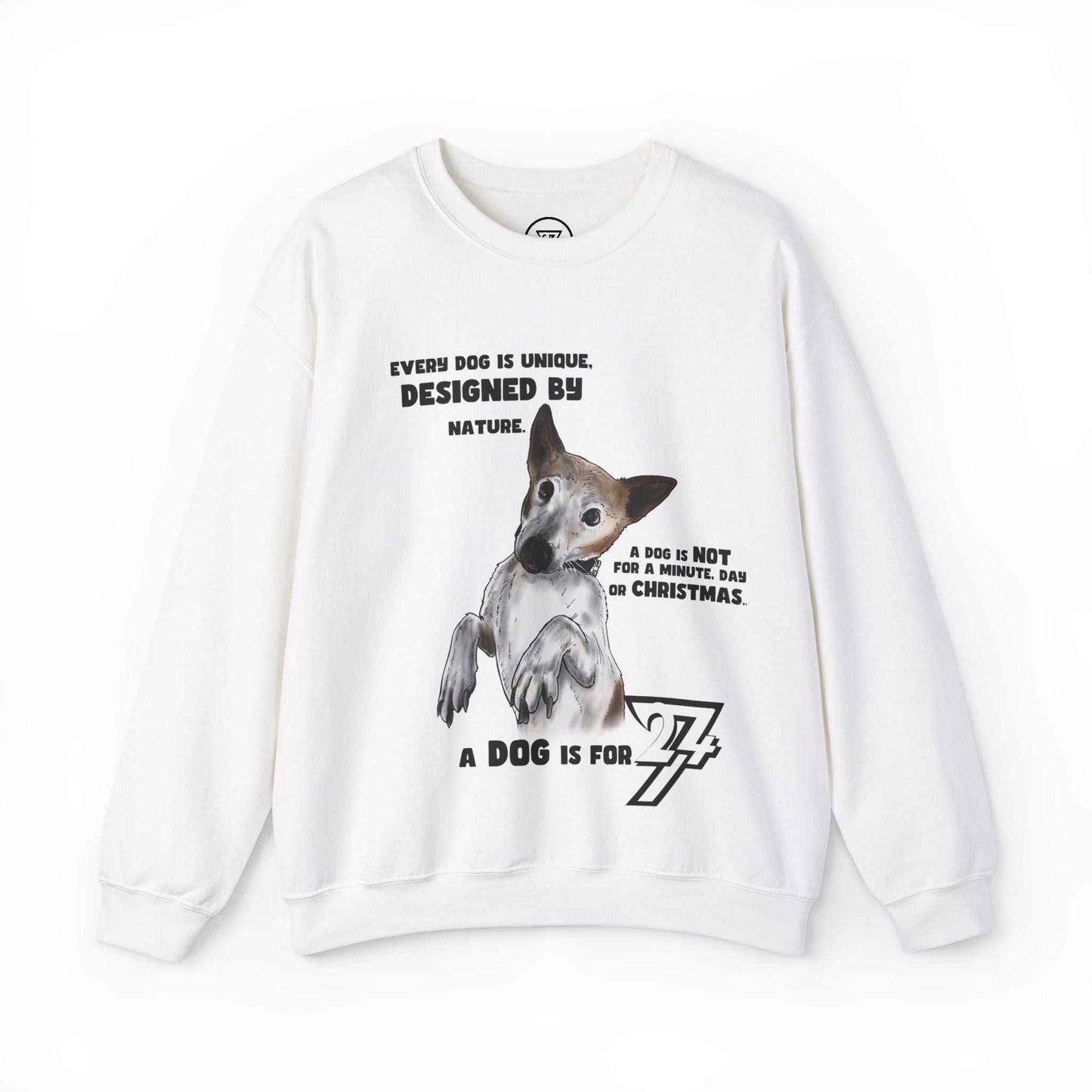 Dog Lover Sweatshirt Jack Russel on jumper dog sweatshirt white