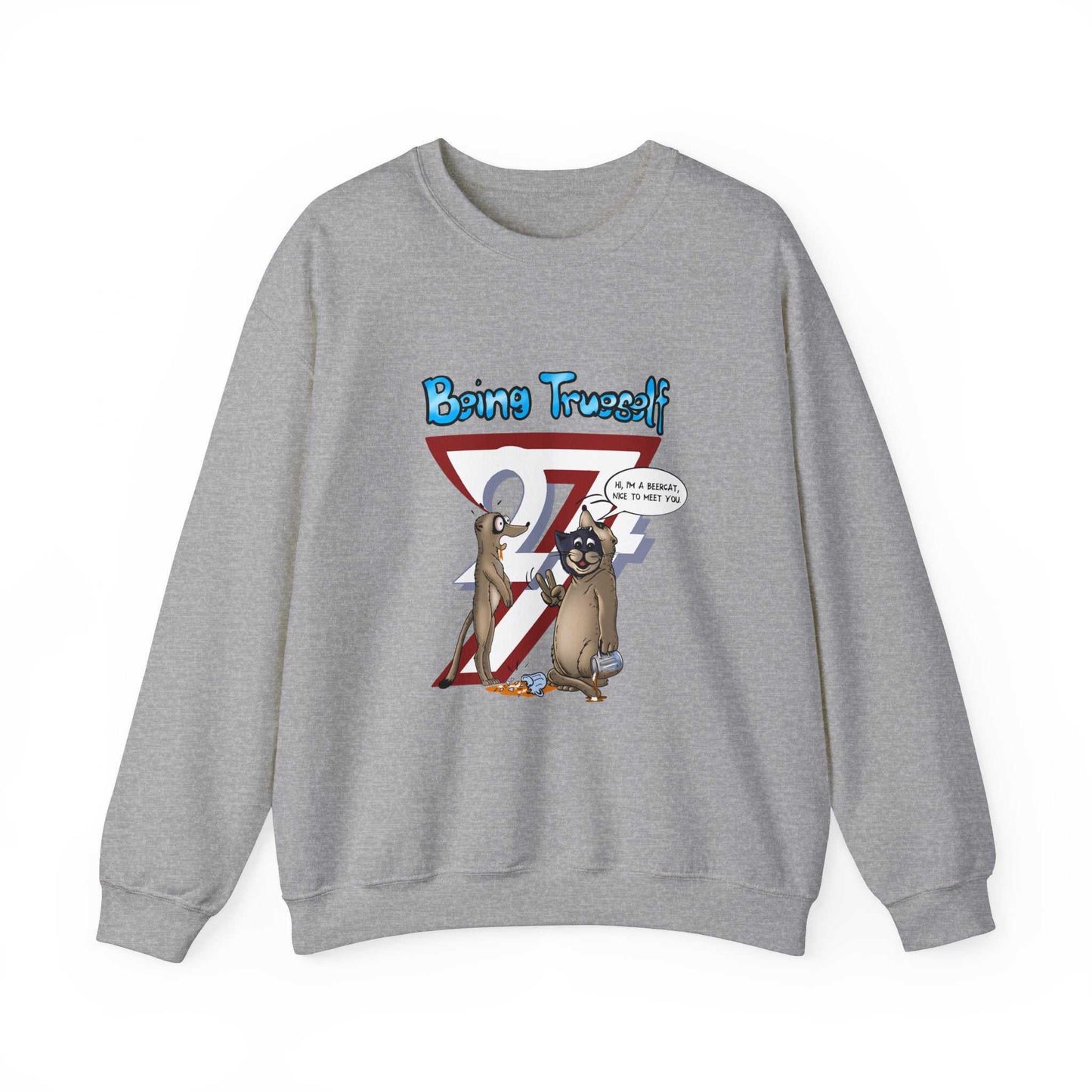 Unique Design Being True-self Heavy Blend™ Crewneck Sweatshirt sports grey