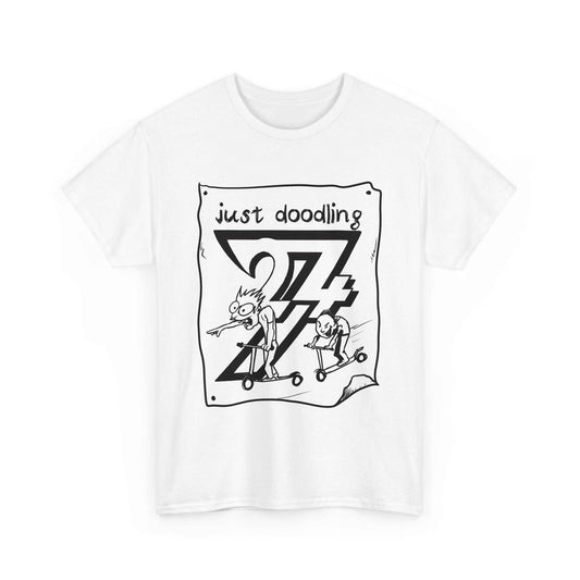 Unique Design Artistic Just Doodling Scooter Kids Design T-shirt white